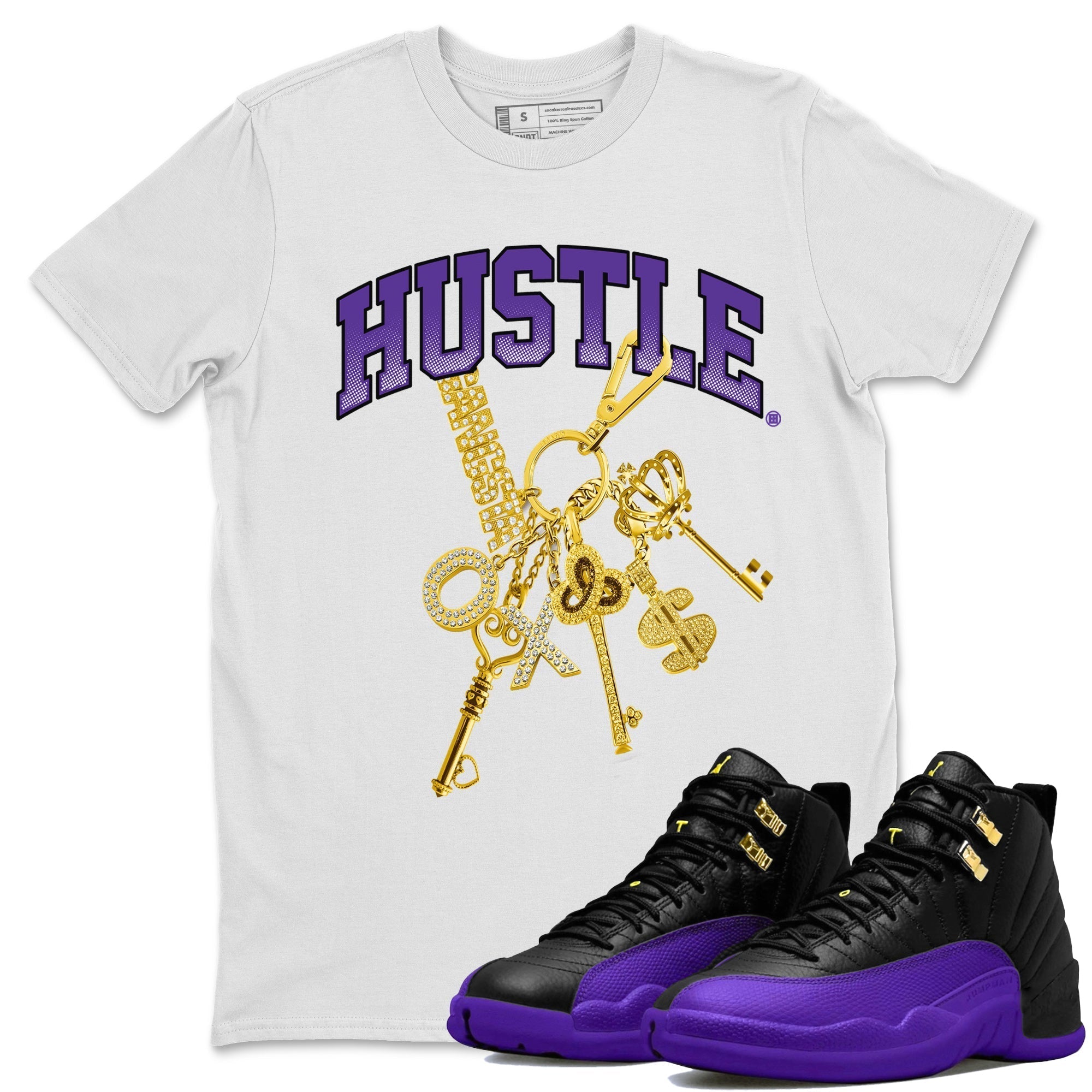 Gold Hustle Unisex Tops - Air Jordan 12 Field Purple