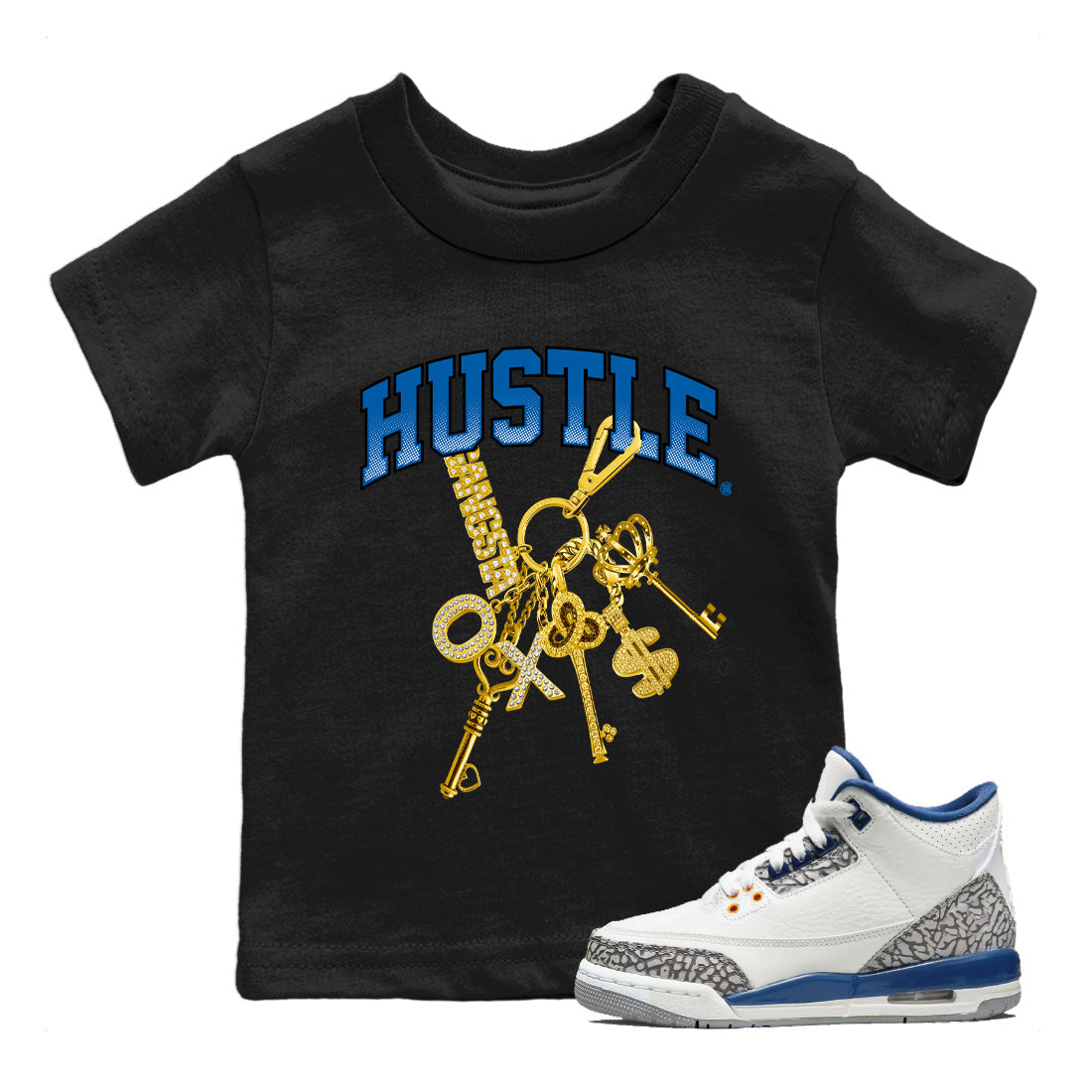 Gold Hustle Kids Tops - Air Jordan 3 Wizards
