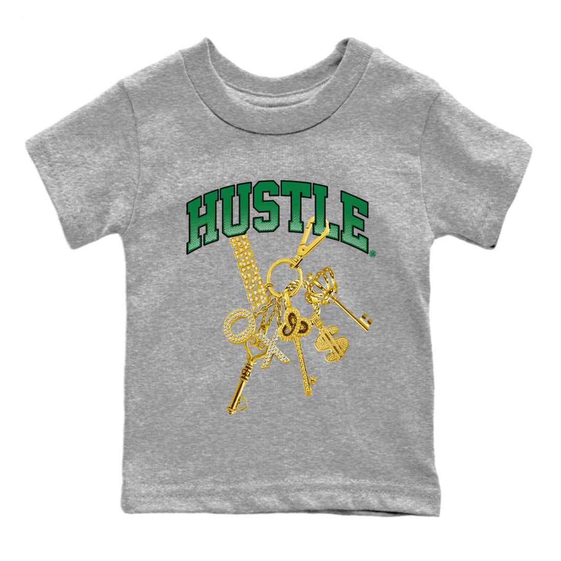 Gold Hustle Kids Tops - Air Jordan 4 Pine Green SB