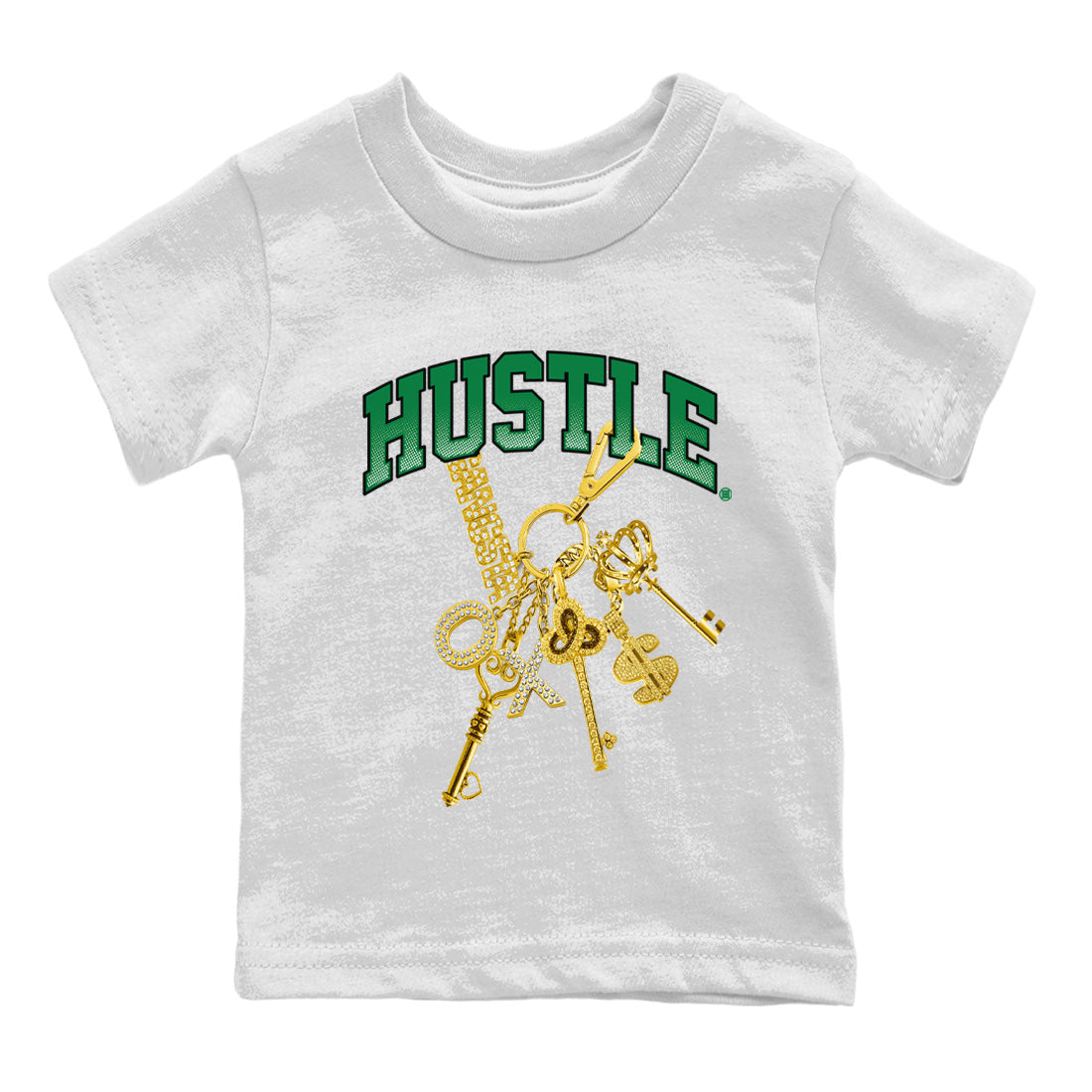 Gold Hustle Kids Tops - Air Jordan 4 Pine Green