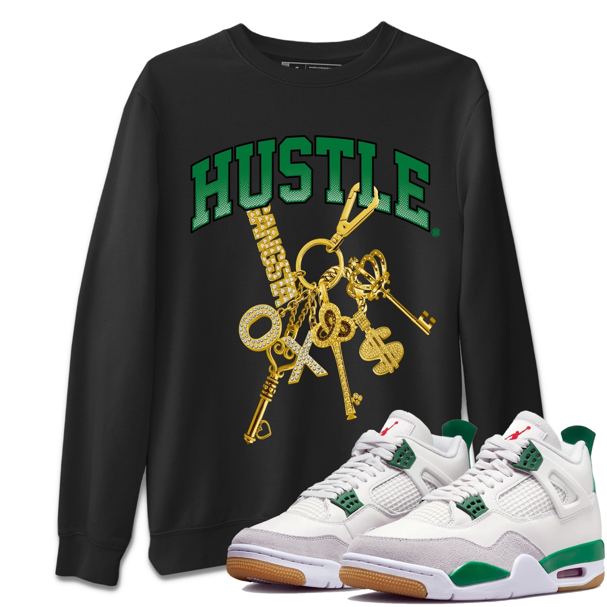 Gold Hustle Unisex Tops - Air Jordan 4 Pine Green