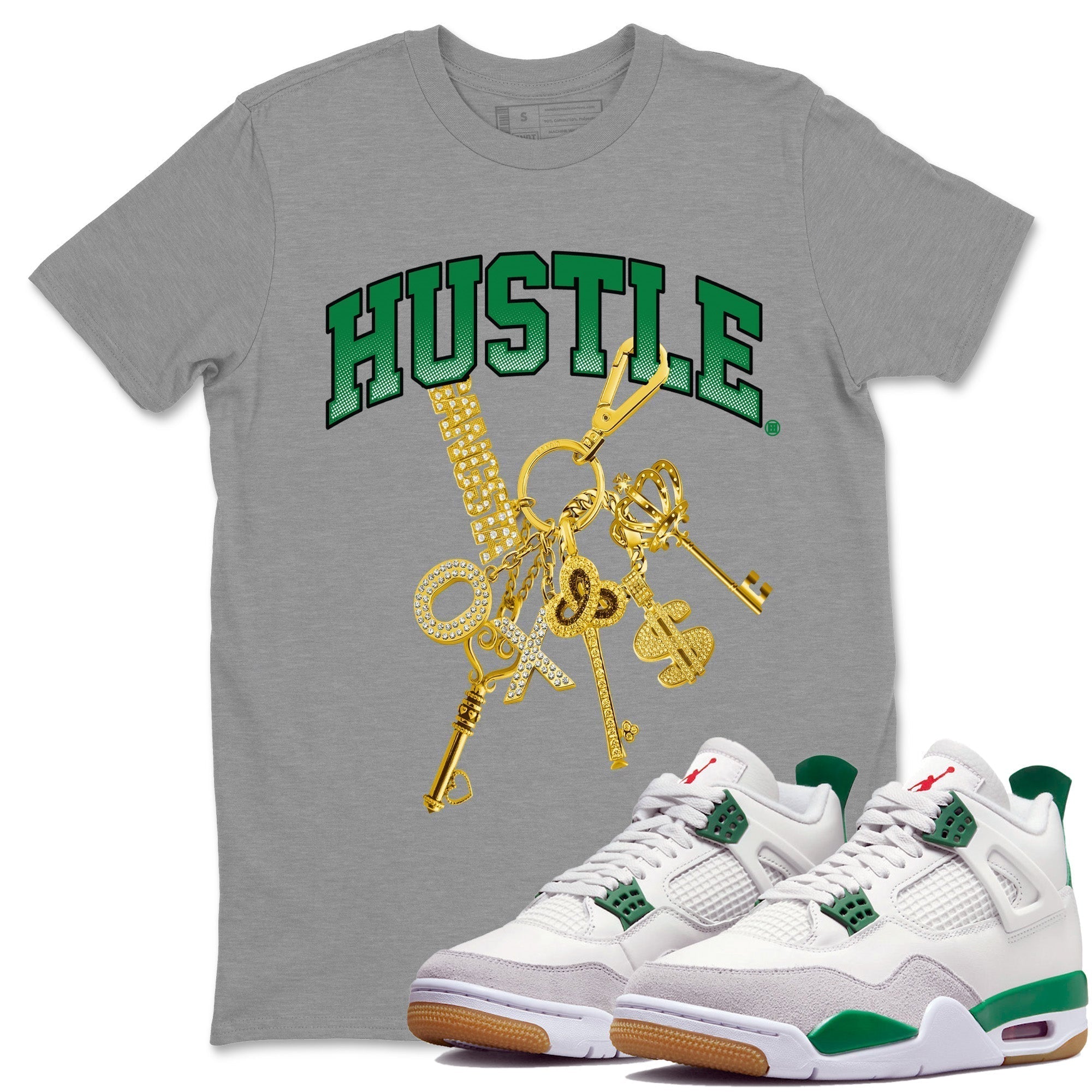Gold Hustle Unisex Tops - Air Jordan 4 Pine Green SB