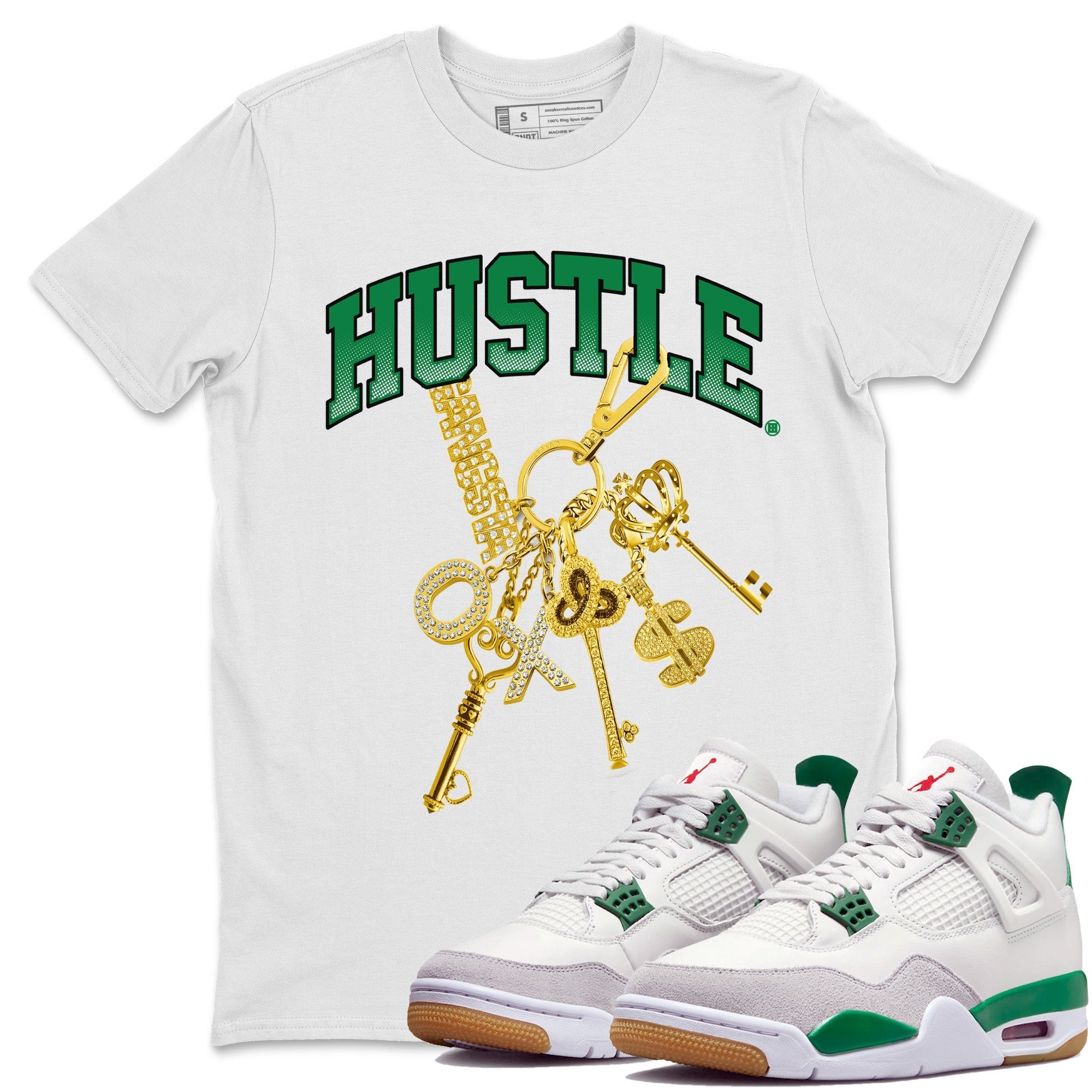 Gold Hustle Unisex Tops - Air Jordan 4 Pine Green