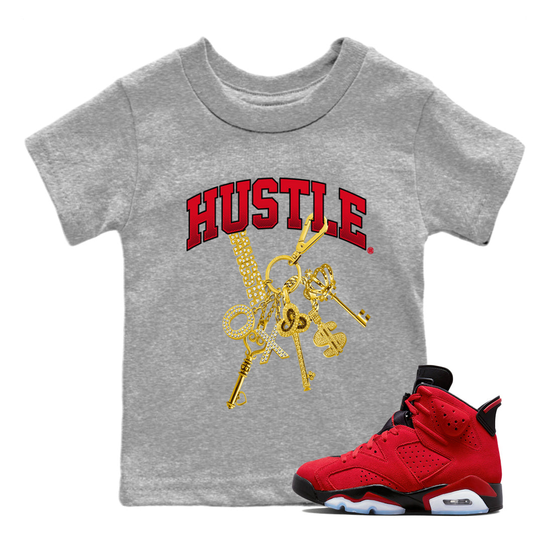 Gold Hustle Kids Tops - Air Jordan 6 Toro Bravo