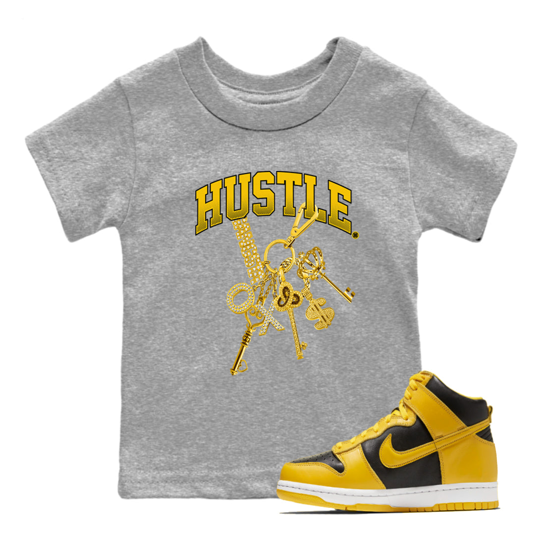 Gold Hustle snkmatch Tees Kids - Dunk High Pollen