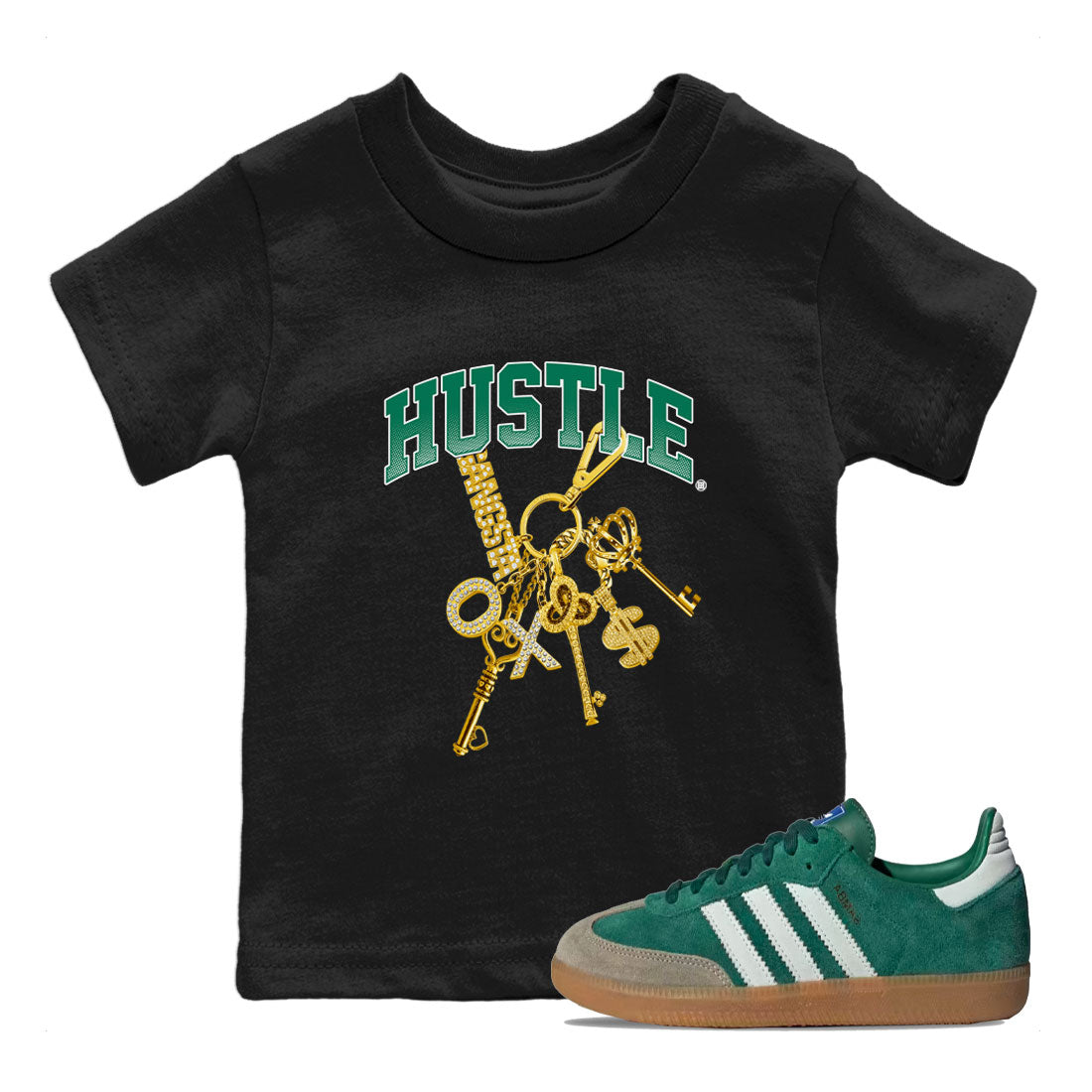 Gold Hustle snkmatch Tee Kids - Samba Collegiate Green Gum