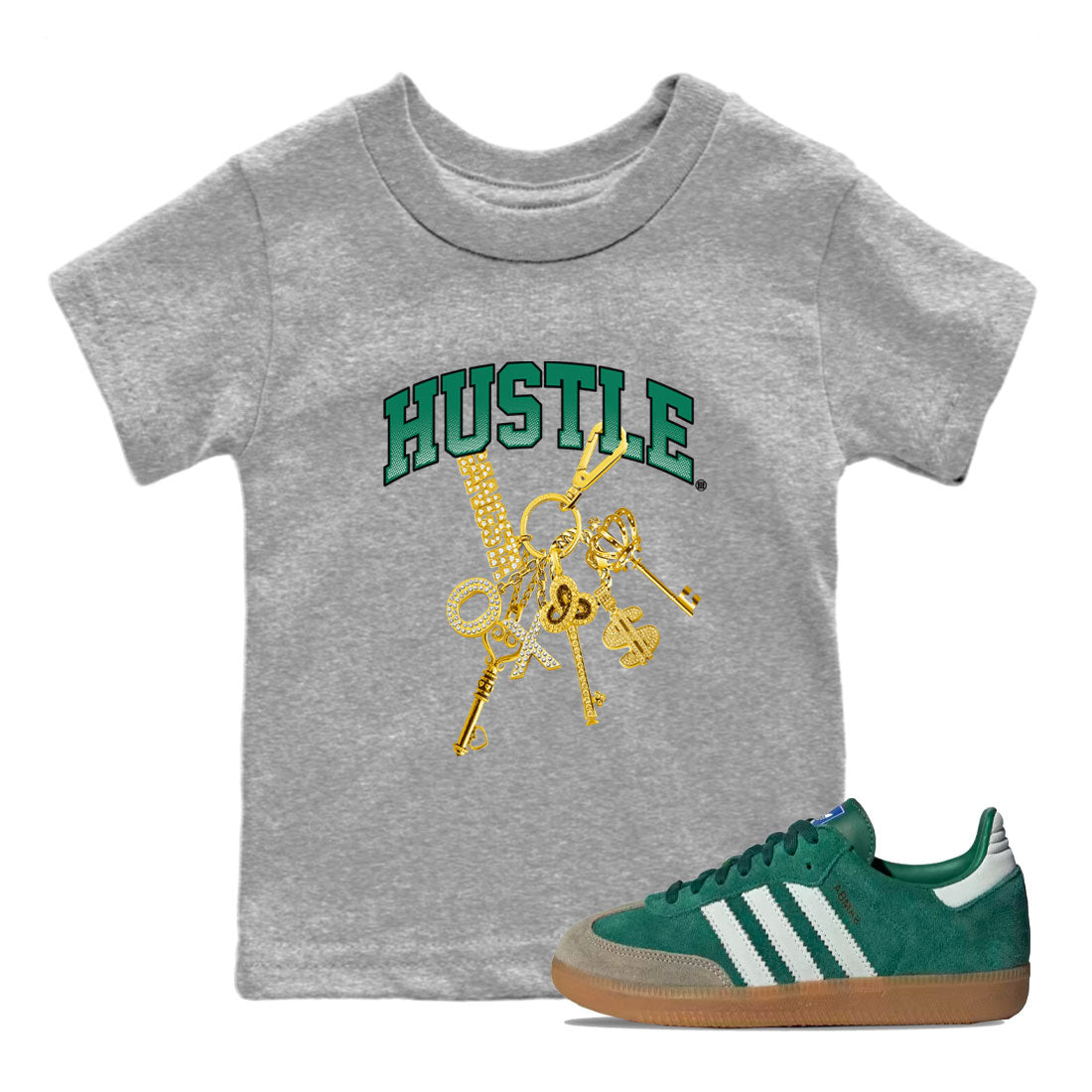 Gold Hustle snkmatch Tee Kids - Samba Collegiate Green Gum