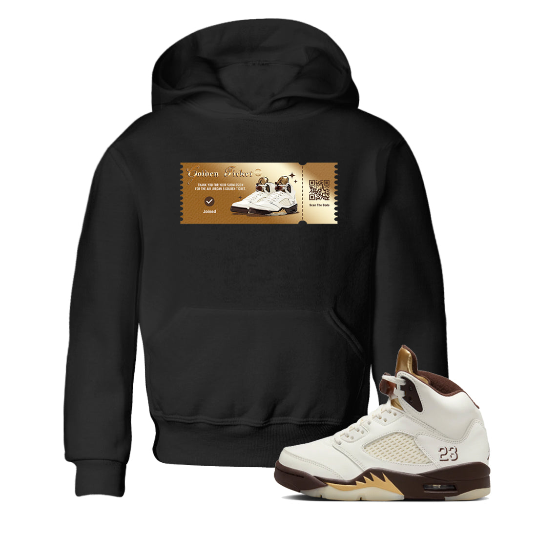 Golden Ticket snkmatch Tees Kids - Air Jordan 5 Golden Ticket