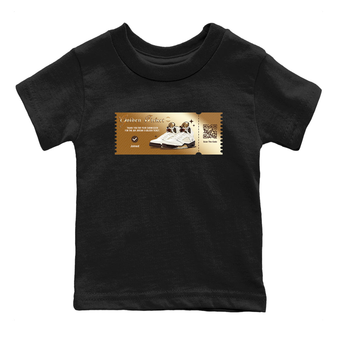 Golden Ticket snkmatch Tees Kids - Air Jordan 5 Golden Ticket