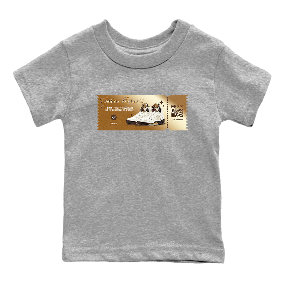 Golden Ticket snkmatch Tees Kids - Air Jordan 5 Golden Ticket