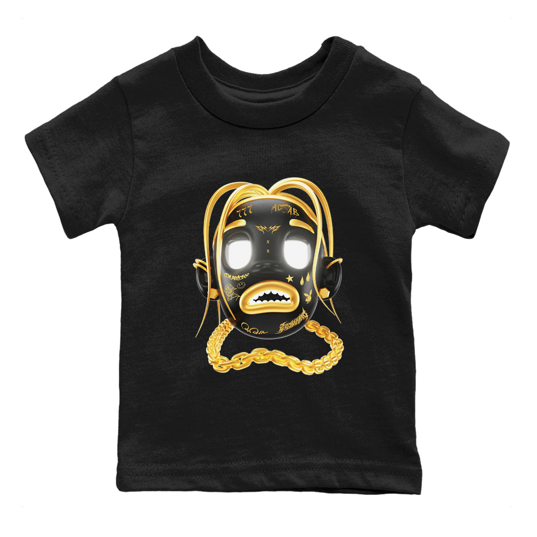 Goosebumps Boy snkmatch Tees Kids - Air Jordan 1 Black Metallic Gold