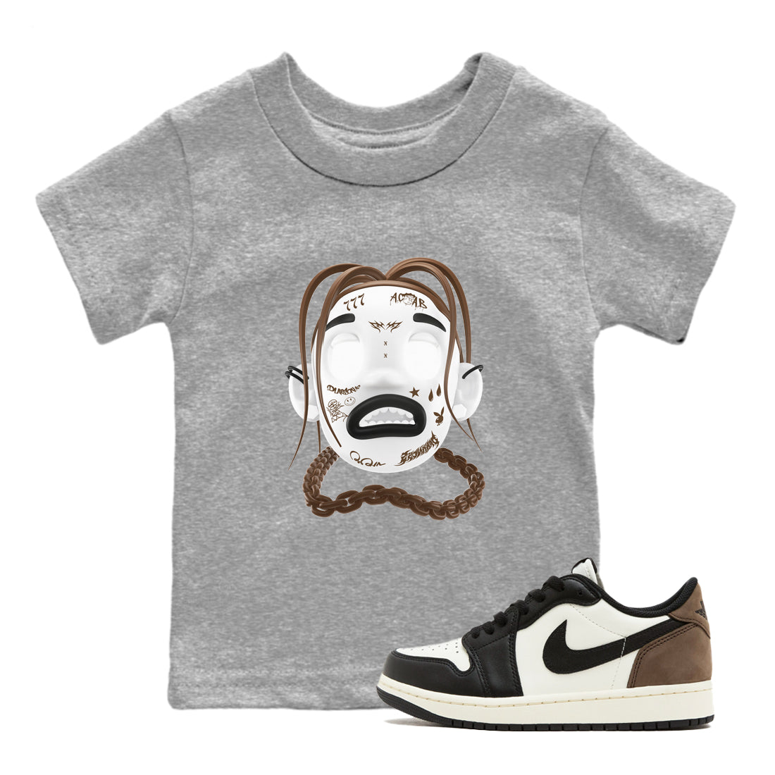 Goosebumps Boy snkmatch Tees Kids - Air Jordan 1 Mocha