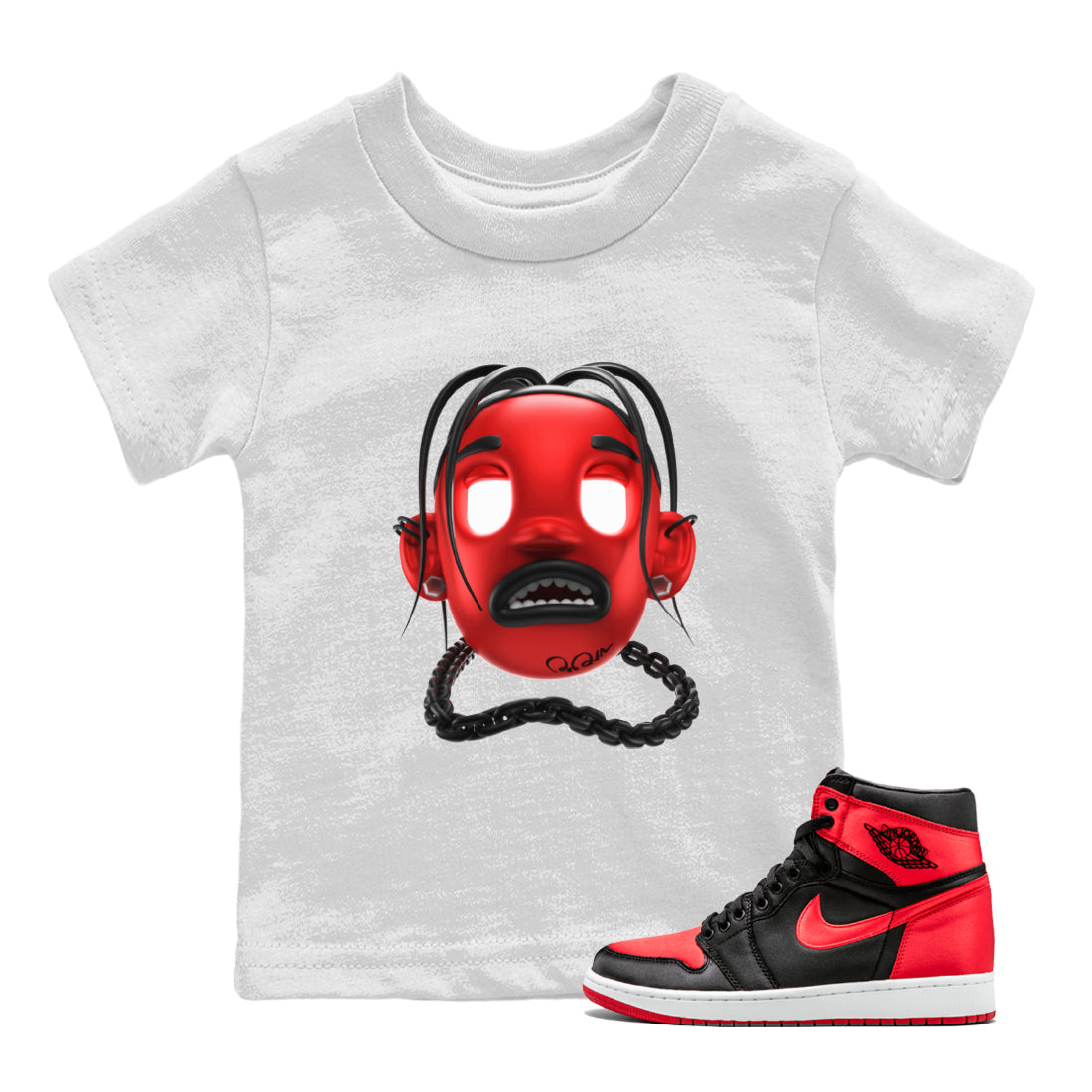 Goosebumps Boy Kids Tops - Air Jordan 1 Satin Bred