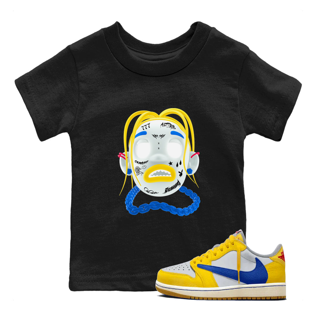 Goosebumps Boy snkmatch Tees Kids - Air Jordan 1 Travis Scott Canary