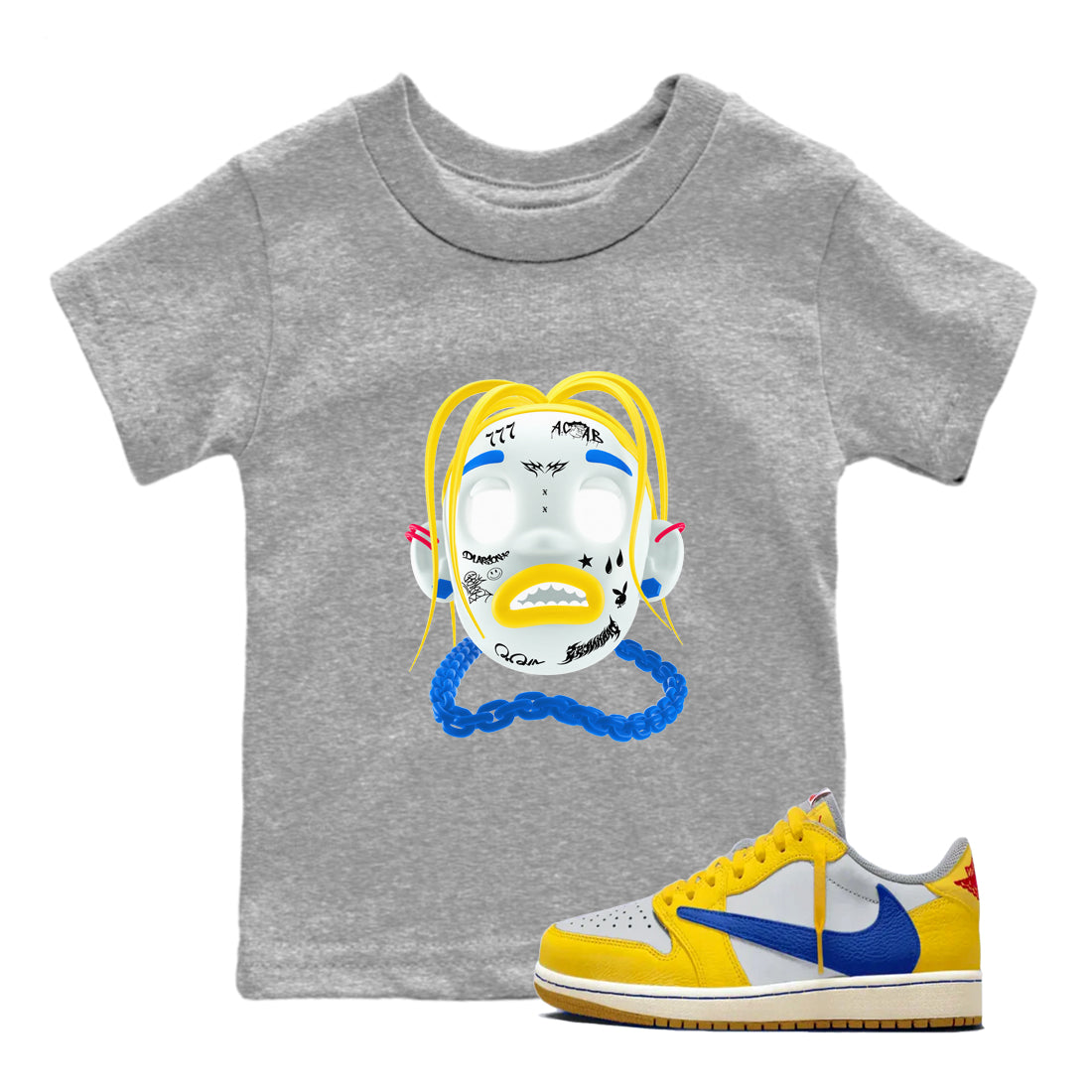 Goosebumps Boy snkmatch Tees Kids - Air Jordan 1 Travis Scott Canary