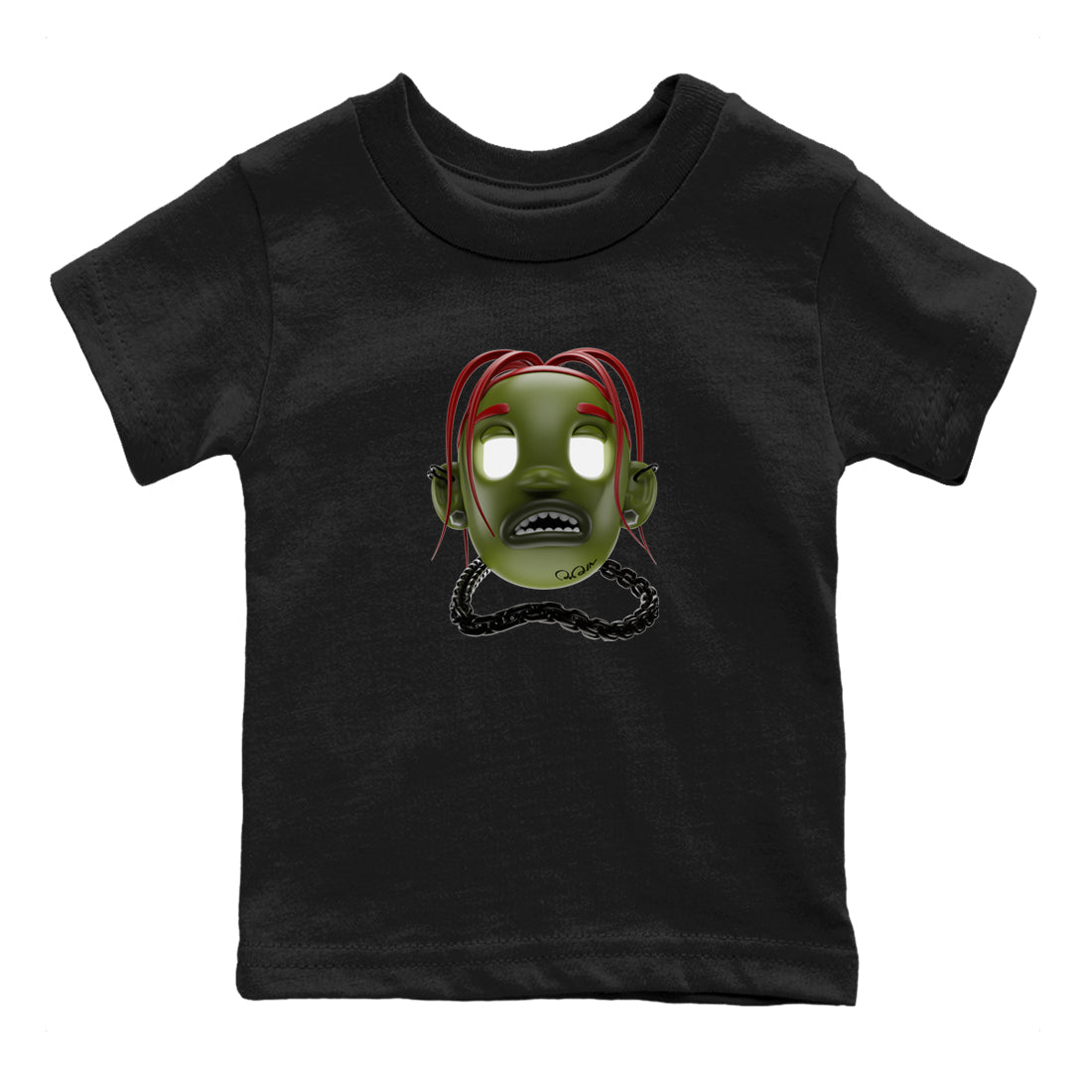 Goosebumps Boy Kids Tops - Air Jordan 1 Travis Scott Olive