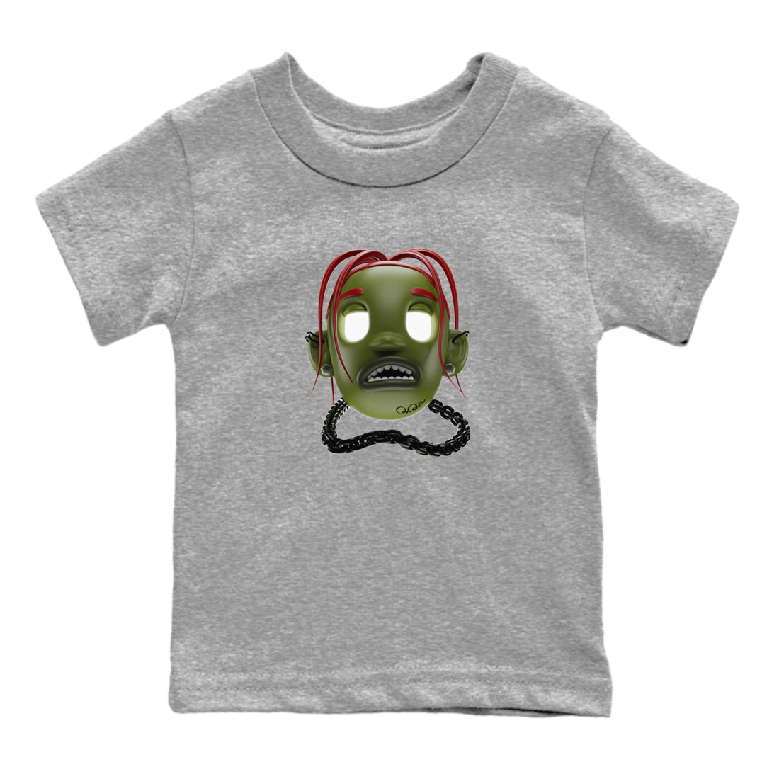 Goosebumps Boy Kids Tops - Air Jordan 1 Travis Scott Olive