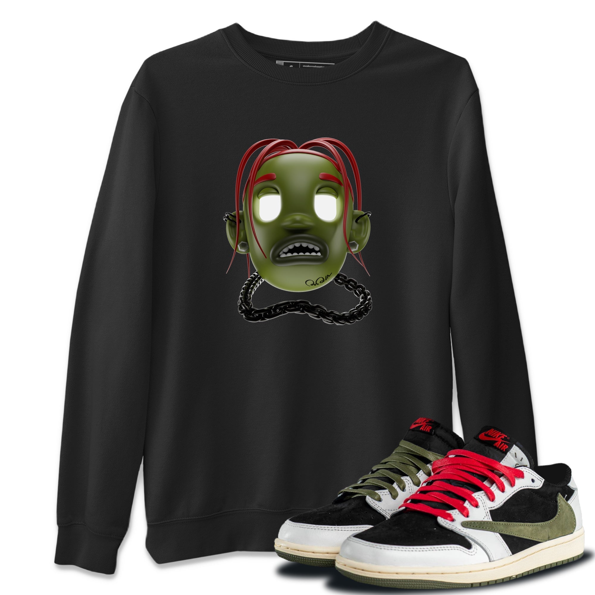 Goosebumps Boy Unisex Tops - Air Jordan 1 Travis Scott Olive