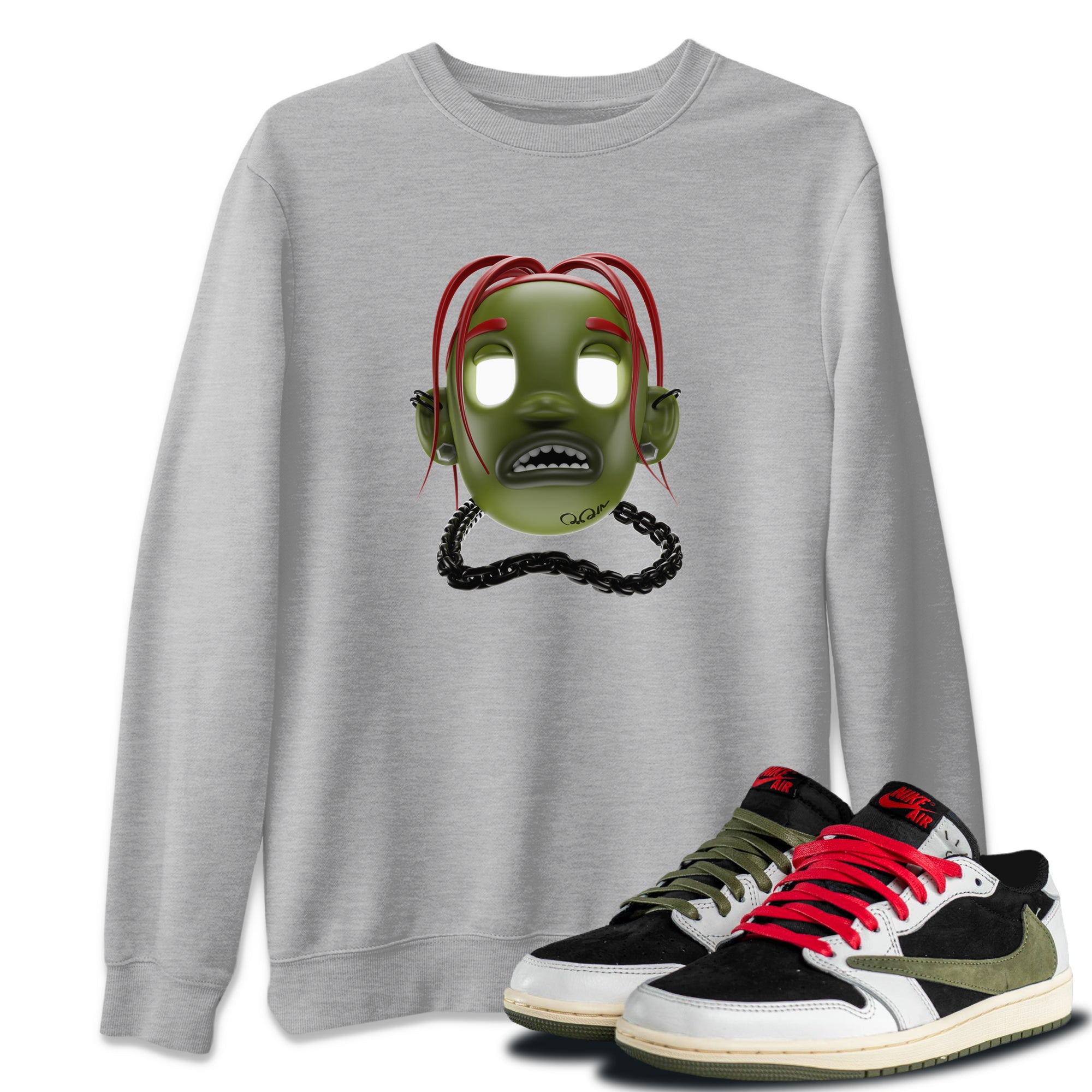 Goosebumps Boy Unisex Tops - Air Jordan 1 Travis Scott Olive