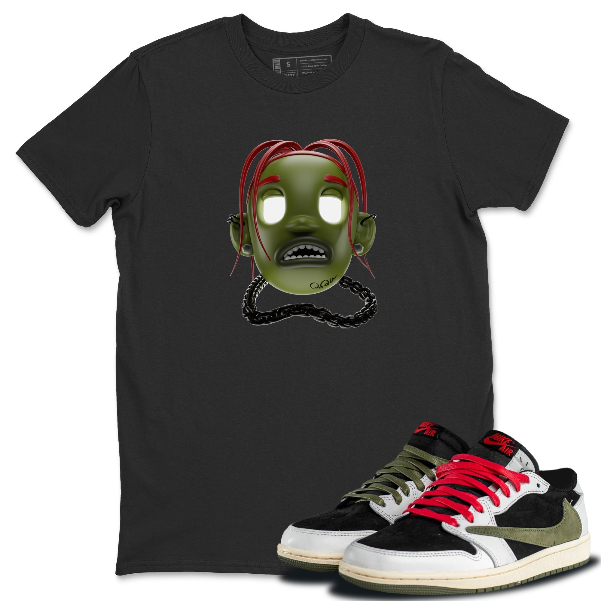 Goosebumps Boy Unisex Tops - Air Jordan 1 Travis Scott Olive