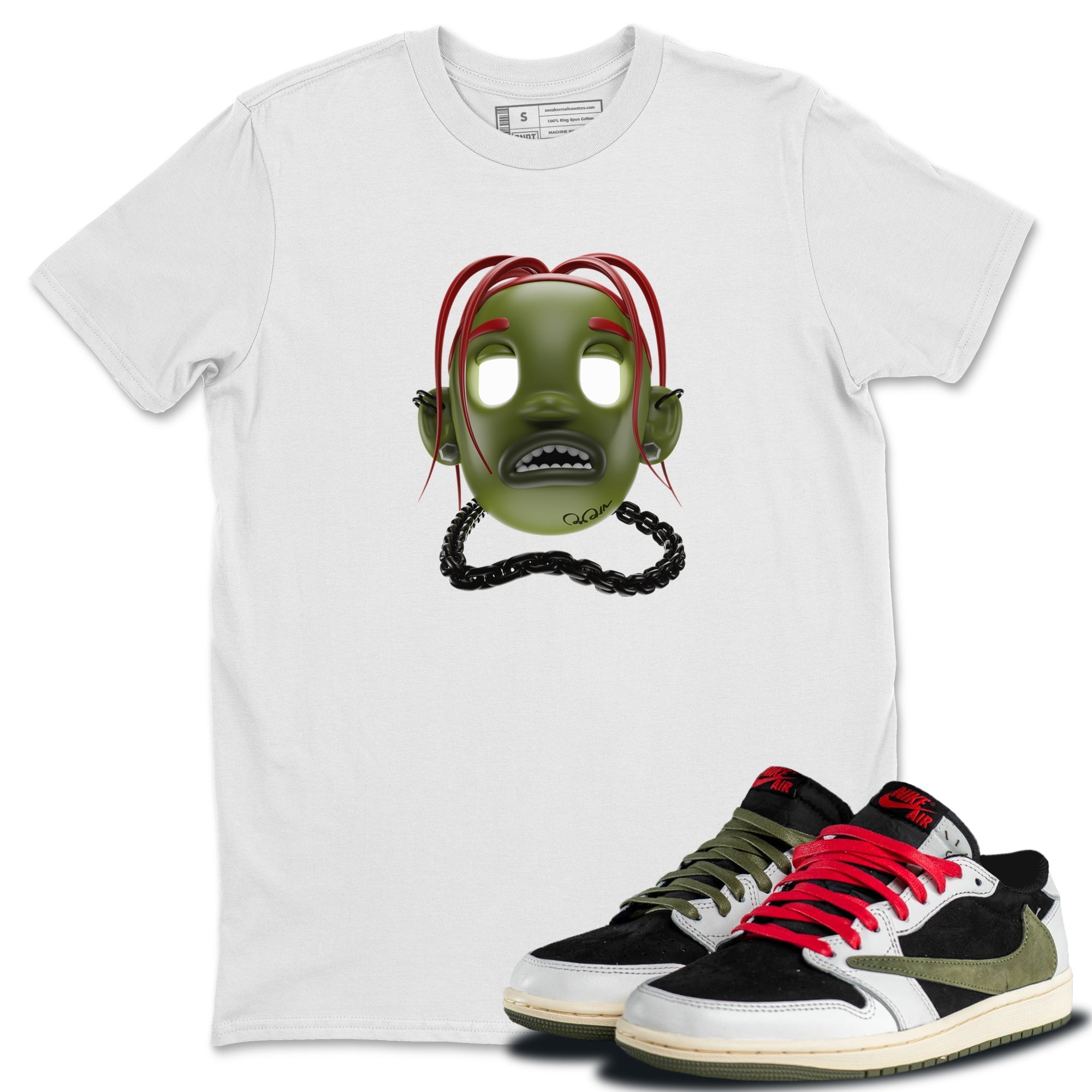 Goosebumps Boy Unisex Tops - Air Jordan 1 Travis Scott Olive