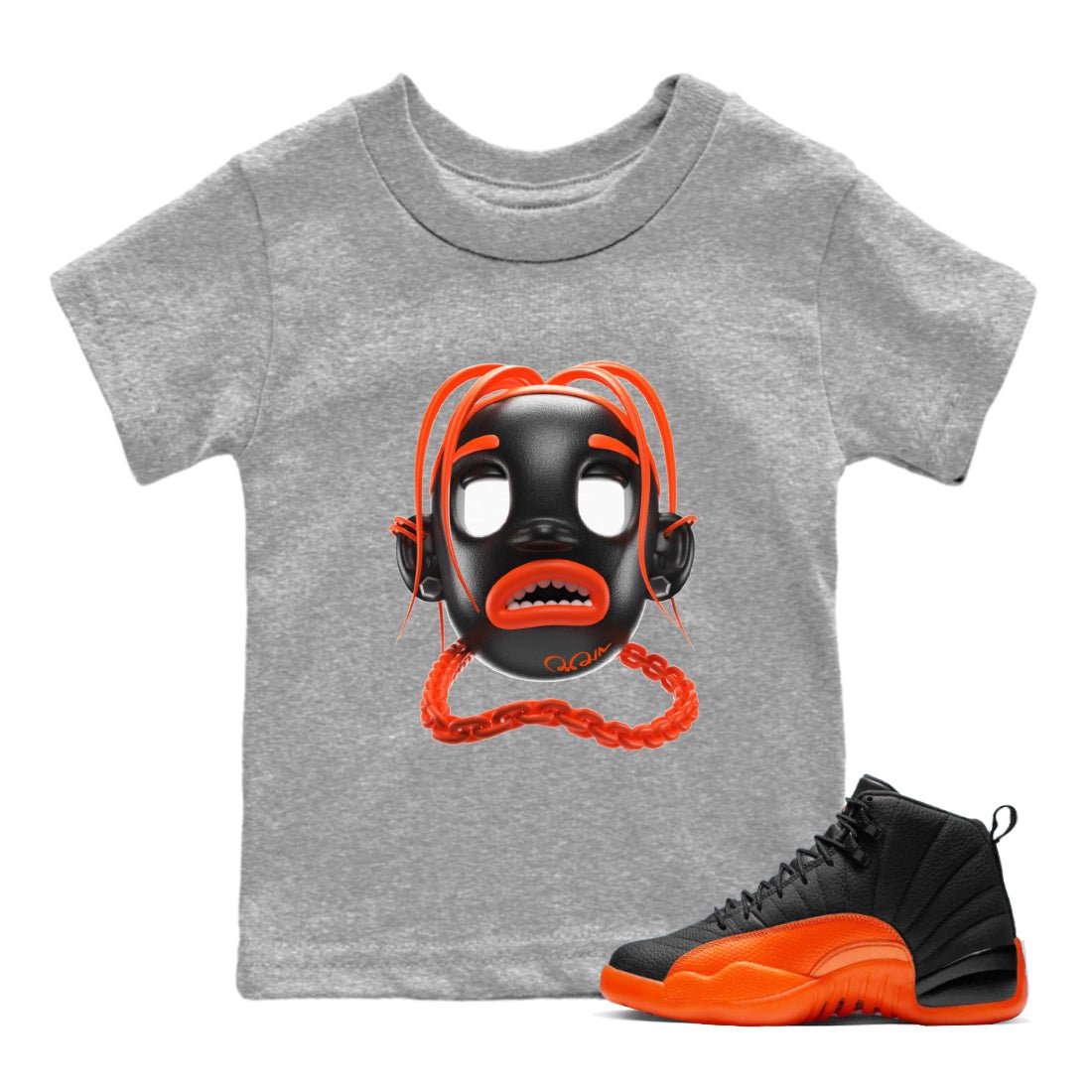 Goosebumps Boy Kids Tops - Air Jordan 12 Brilliant Orange
