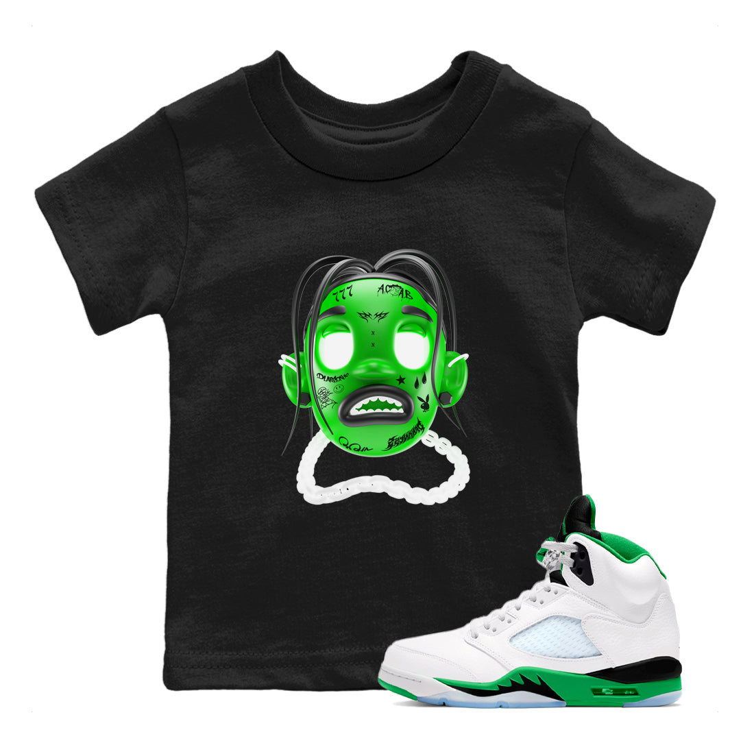 Goosebumps Boy snkmatch Tees Kids - Air Jordan 5 Lucky Green