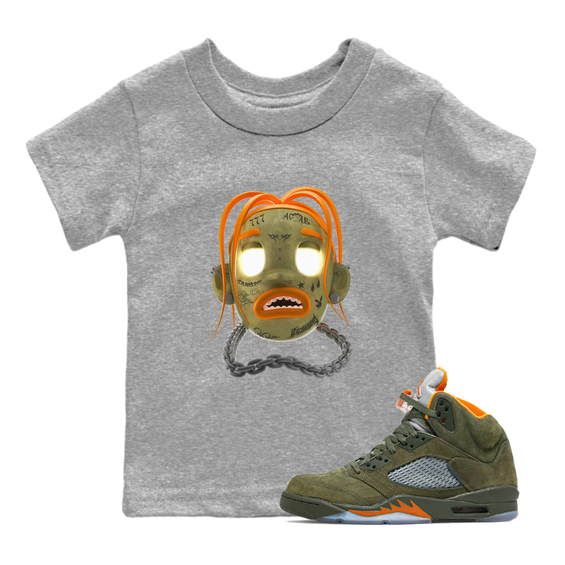 Goosebumps Boy snkmatch Tees Kids - Air Jordan 5 Olive