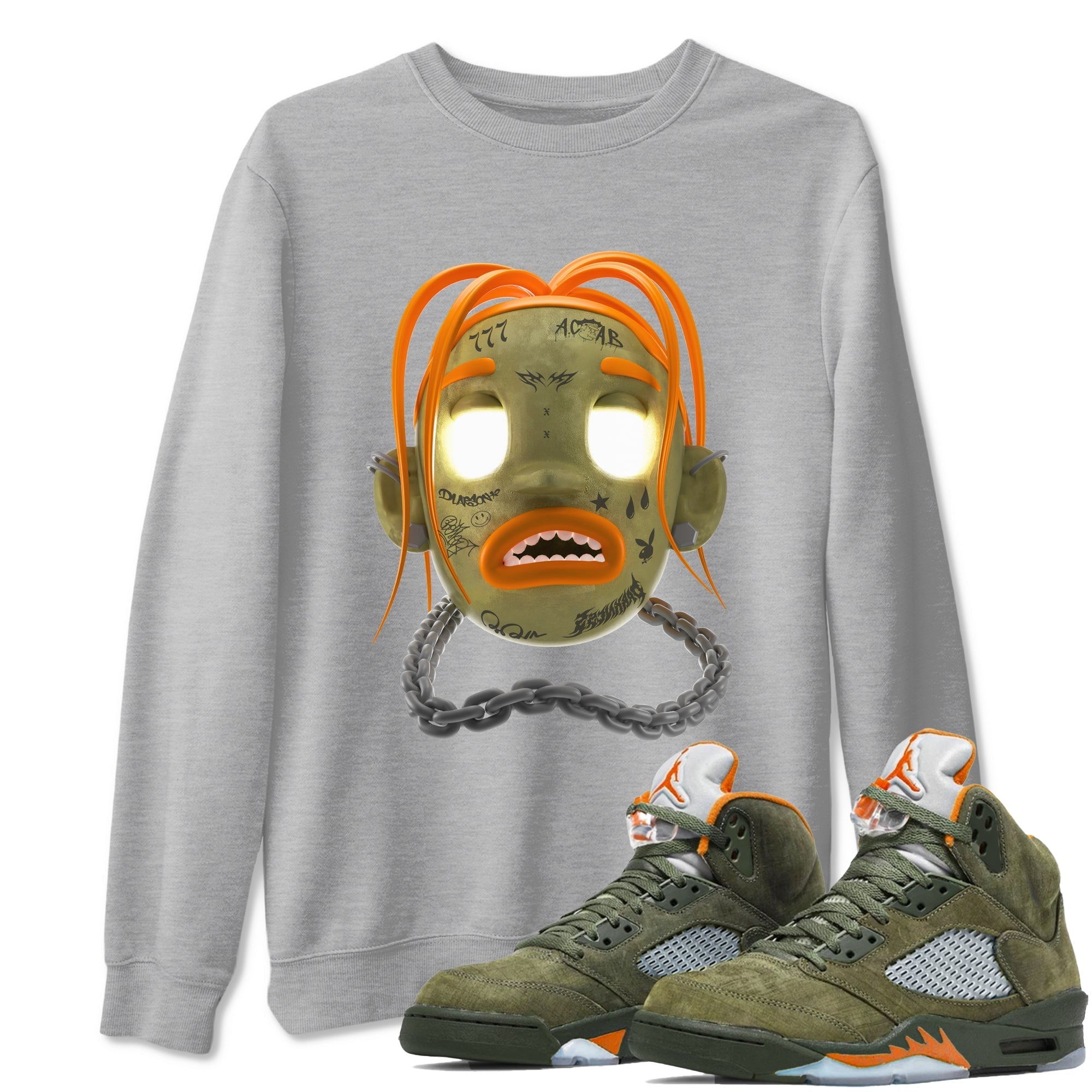 Goosebumps Boy snkmatch Tees - Air Jordan 5 Olive