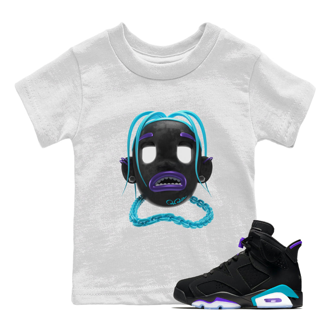 Goosebumps Boy Kids Tops - Air Jordan 6 Aqua