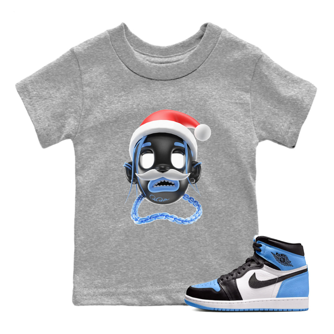 Goosebumps Boy Christmas Edition snkmatch Tee Kids - Air Jordan 1 UNC Toe