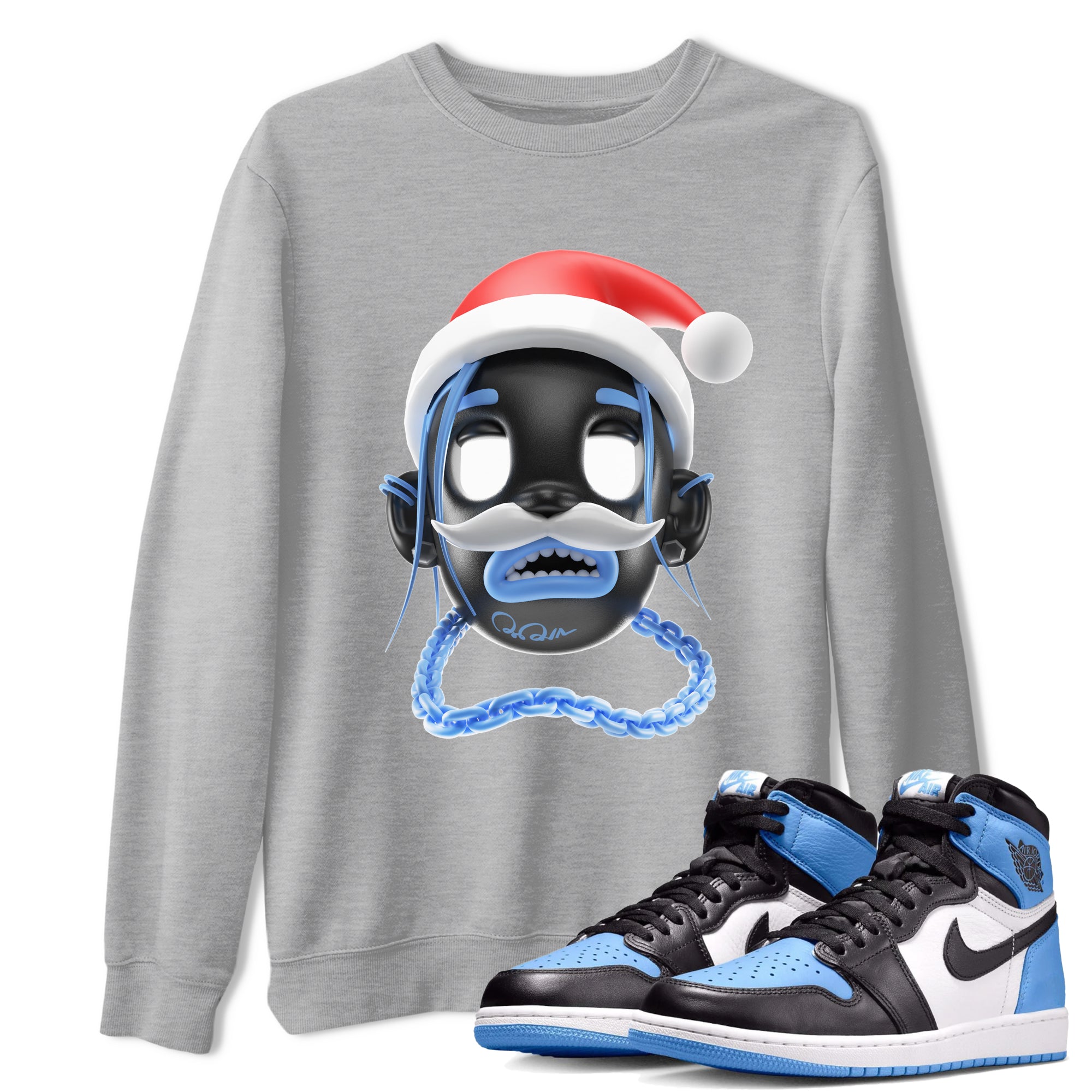 Goosebumps Boy Christmas Edition snkmatch Tee - Air Jordan 1 UNC Toe