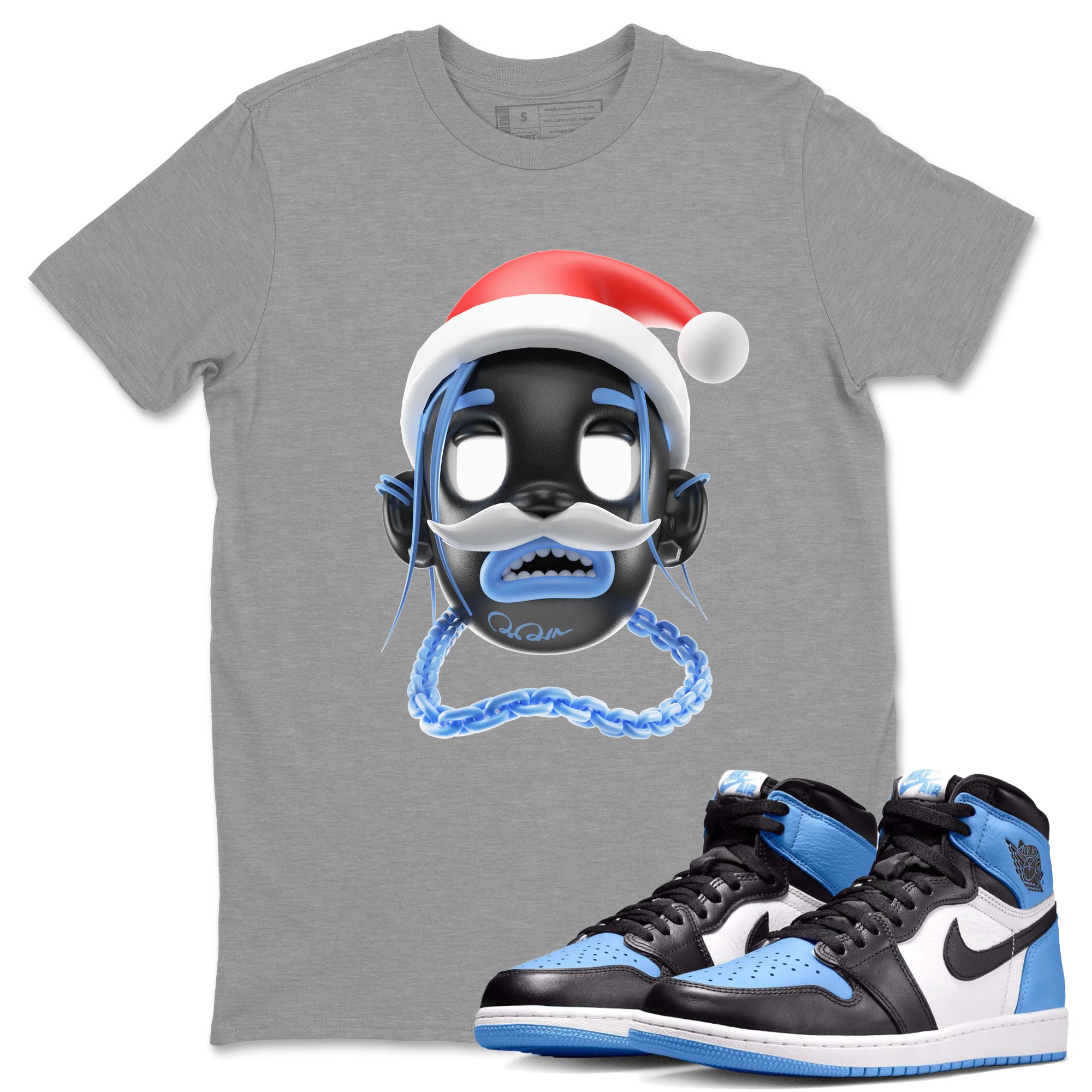 Goosebumps Boy Christmas Edition snkmatch Tee - Air Jordan 1 UNC Toe