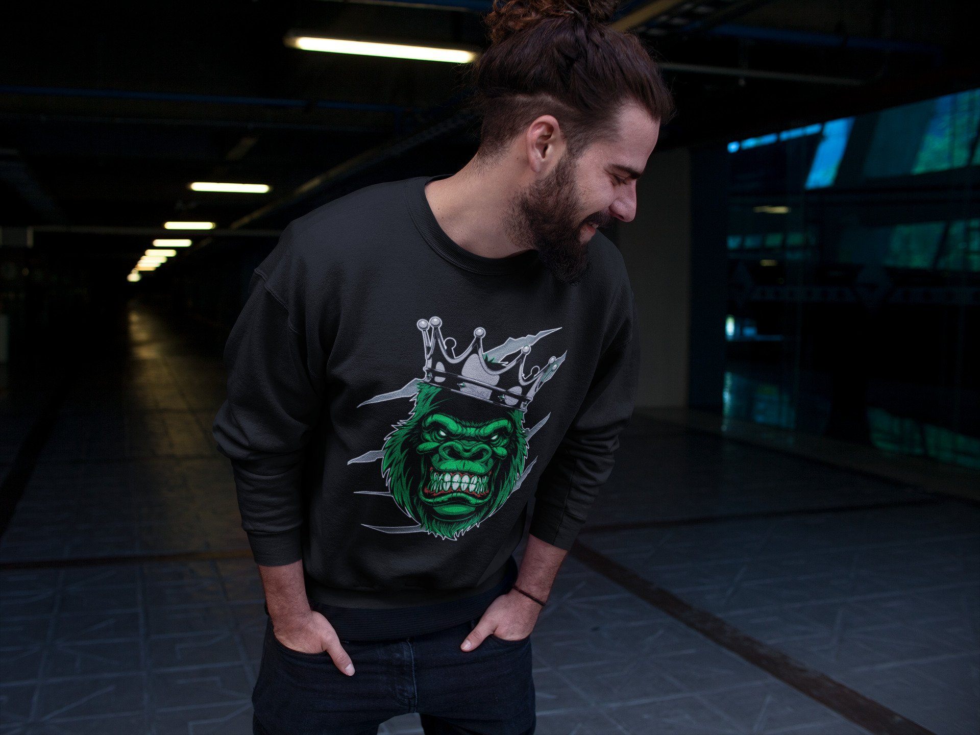 Gorilla Unisex Tops - Air Jordan 3 Pine Green