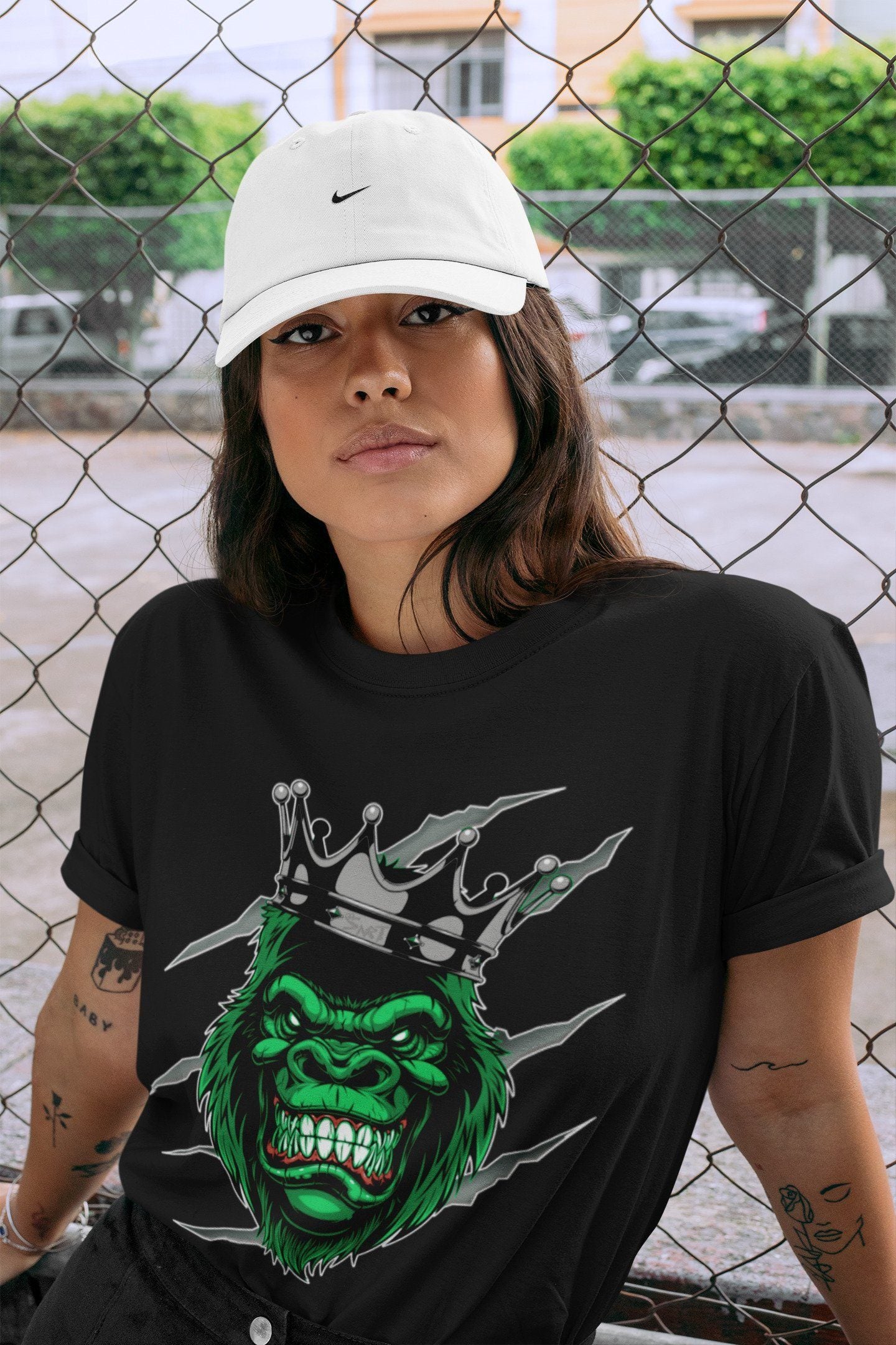 Gorilla Unisex Tops - Air Jordan 3 Pine Green
