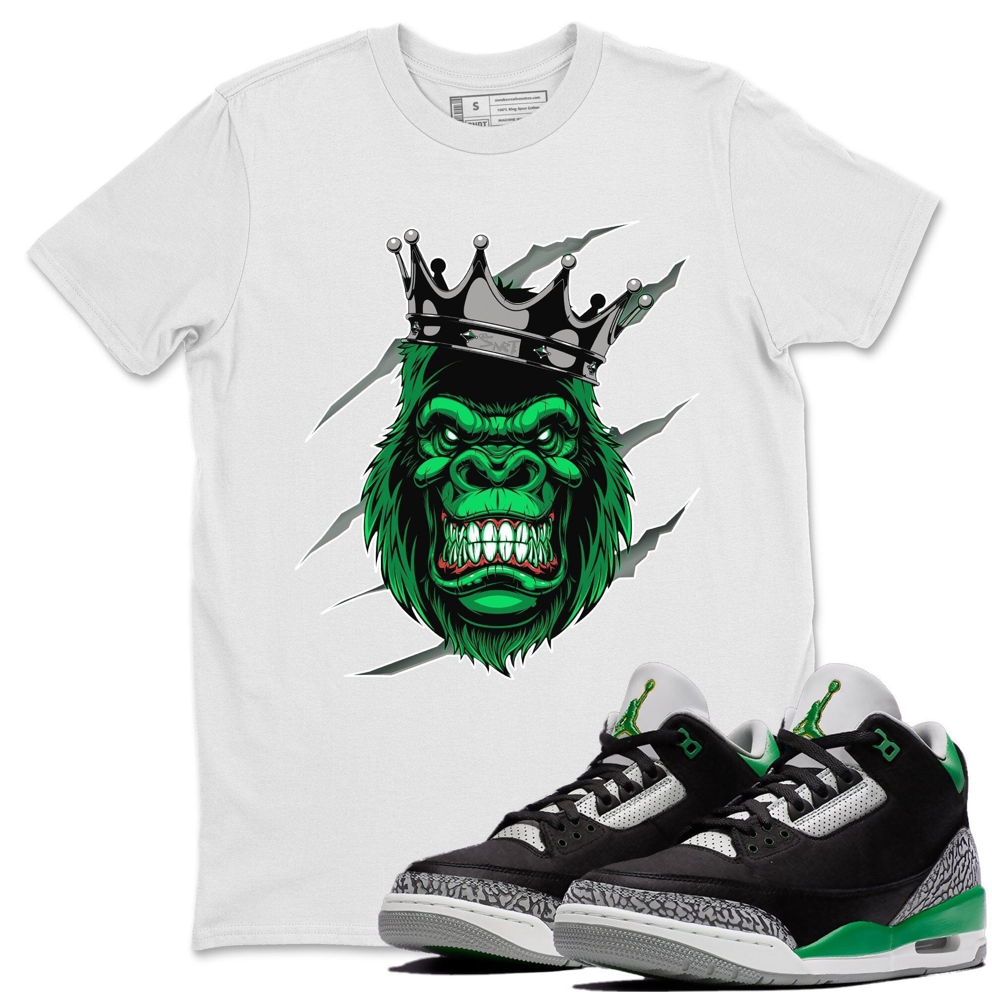 Gorilla Unisex Tops - Air Jordan 3 Pine Green