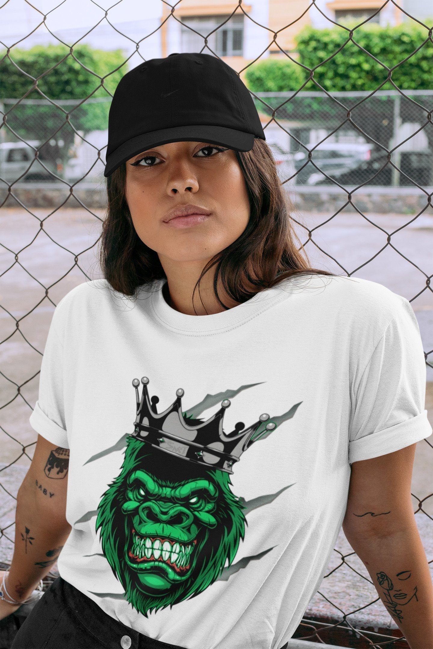 Gorilla Unisex Tops - Air Jordan 3 Pine Green
