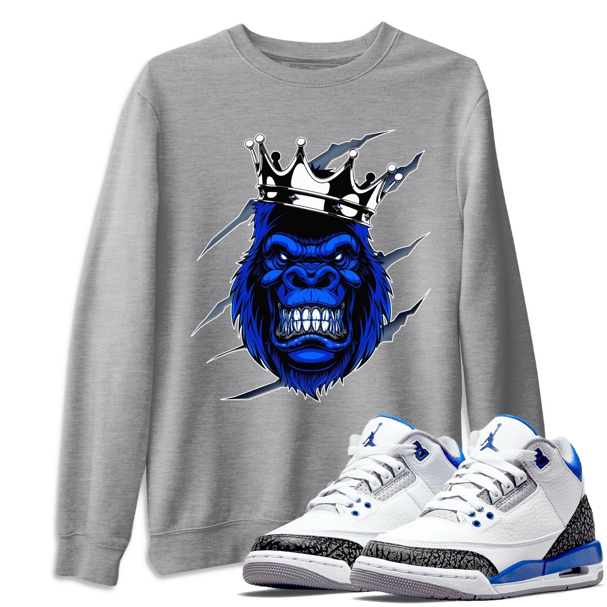 Gorilla Unisex Tops - Air Jordan 3 Racer Blue