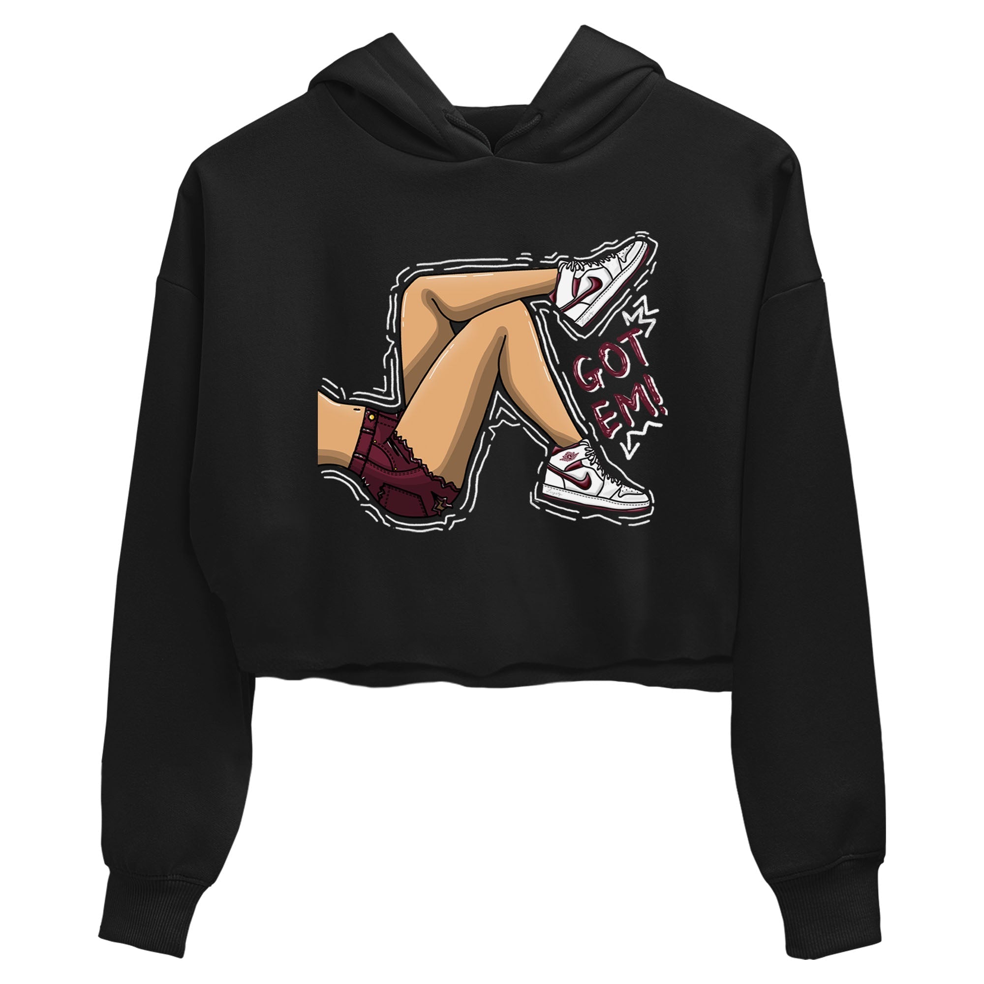 Got Em Legs snkmatch Women's Top - Air Jordan 1 Metallic Burgundy