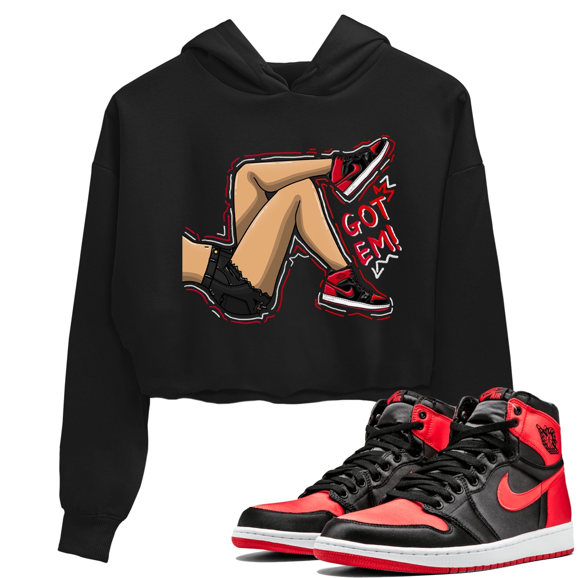 Got Em Legs snkmatch Women's Top - Air Jordan 1 Satin Bred