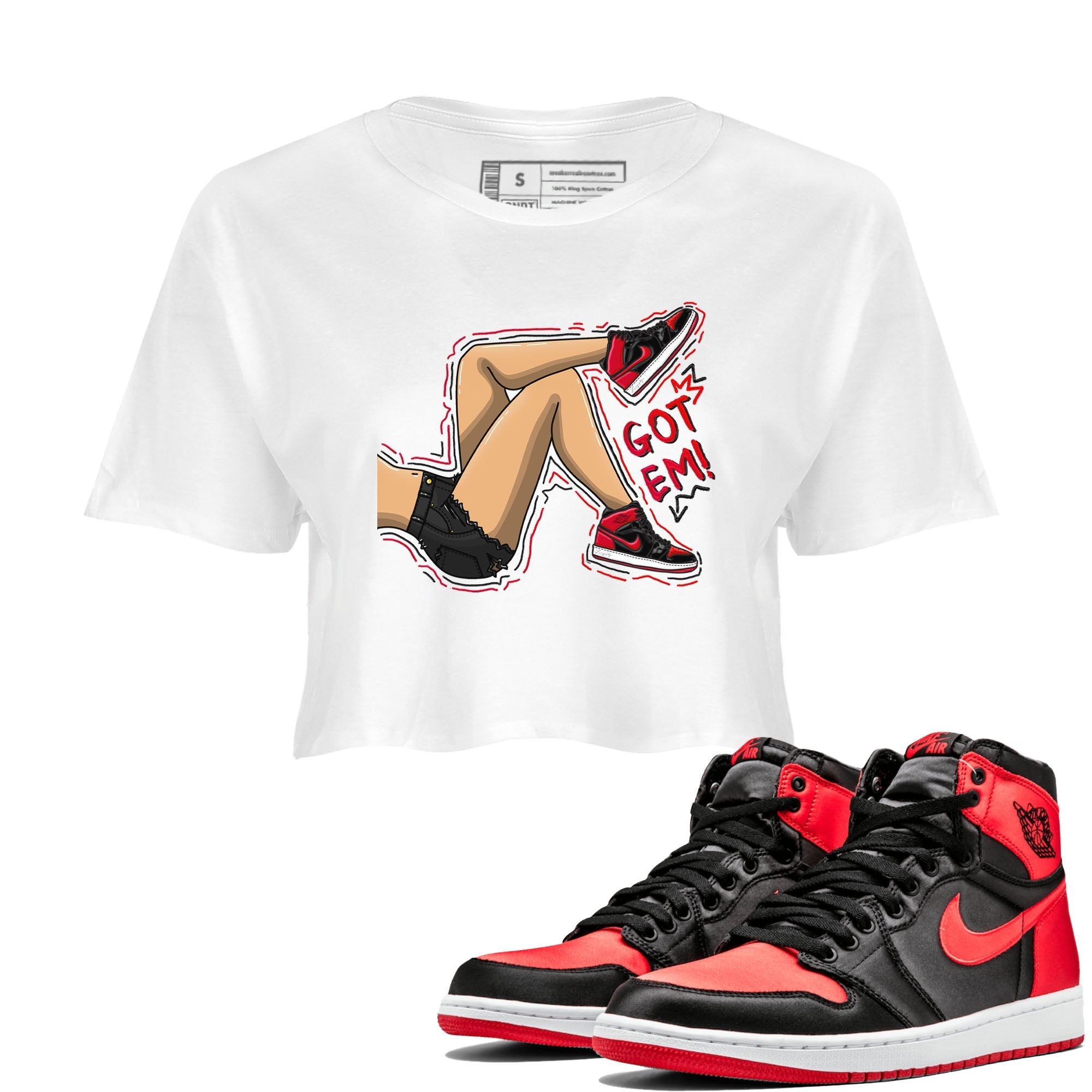Got Em Legs snkmatch Women's Top - Air Jordan 1 Satin Bred