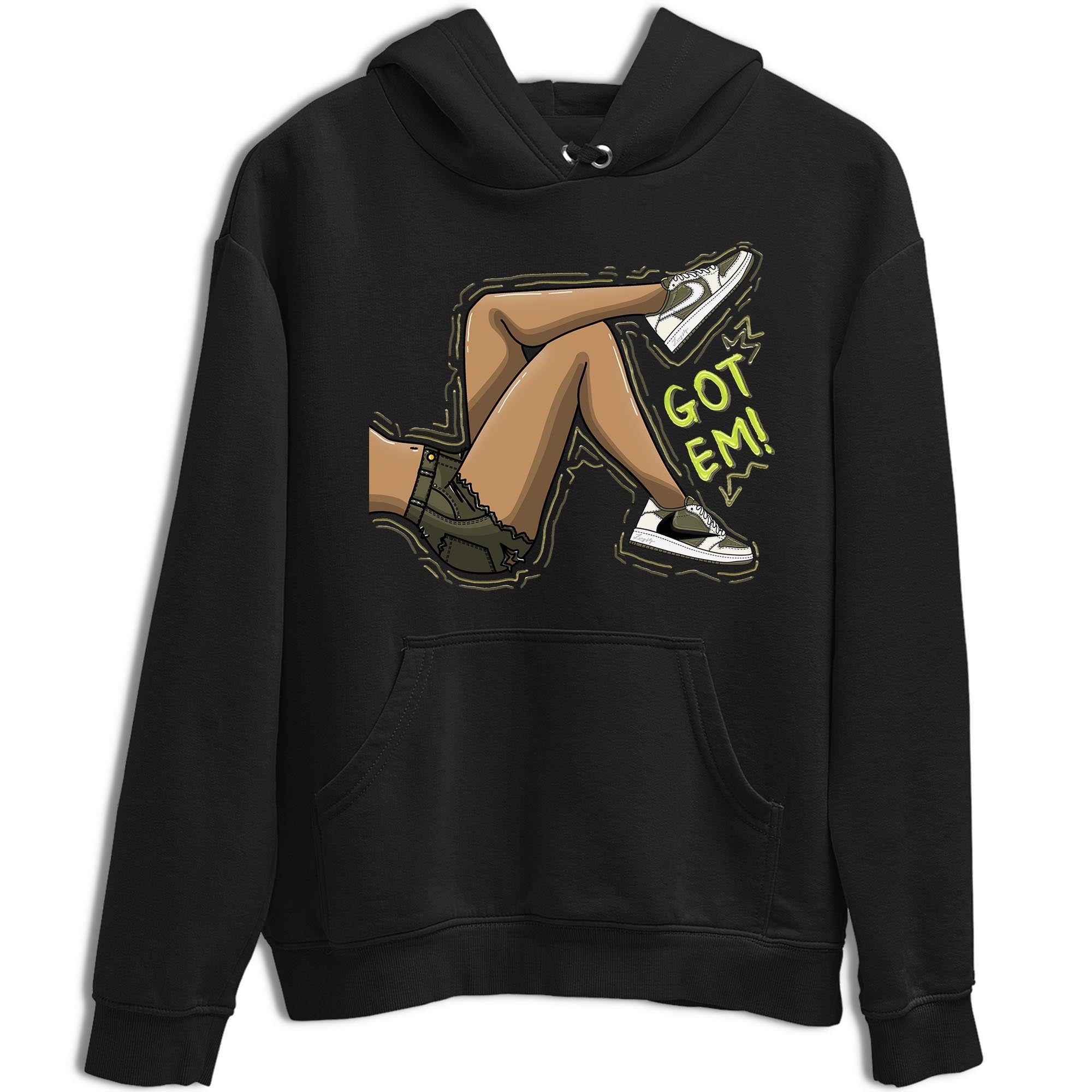 Got Em Legs snkmatch Tee - Air Jordan 1 Travis Scott Golf Olive