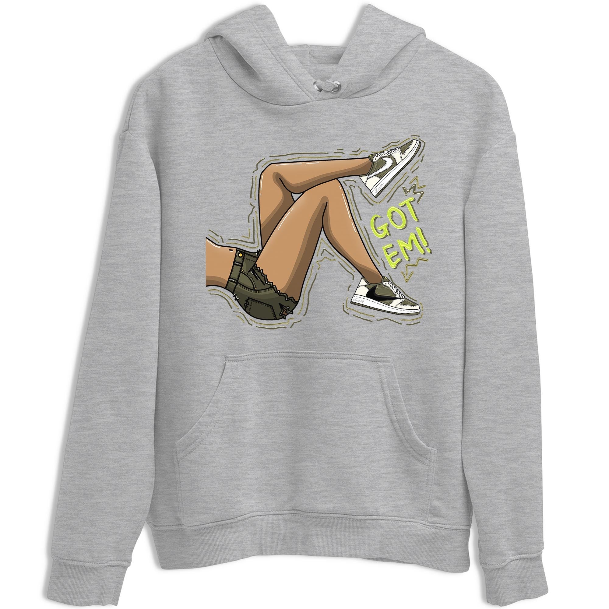 Got Em Legs snkmatch Tee - Air Jordan 1 Travis Scott Golf Olive