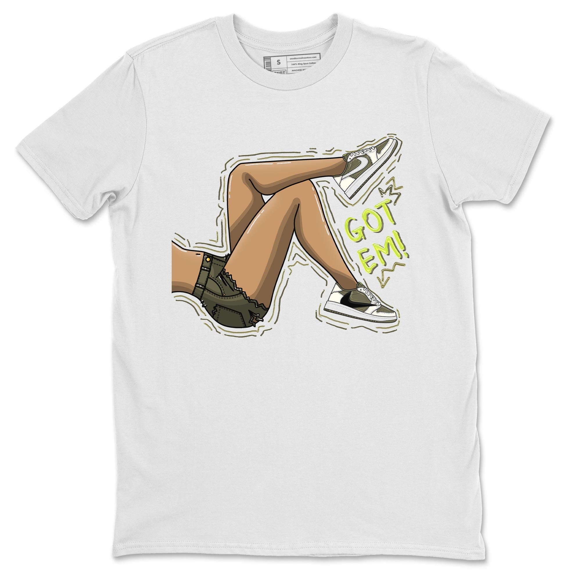 Got Em Legs snkmatch Tee - Air Jordan 1 Travis Scott Golf Olive