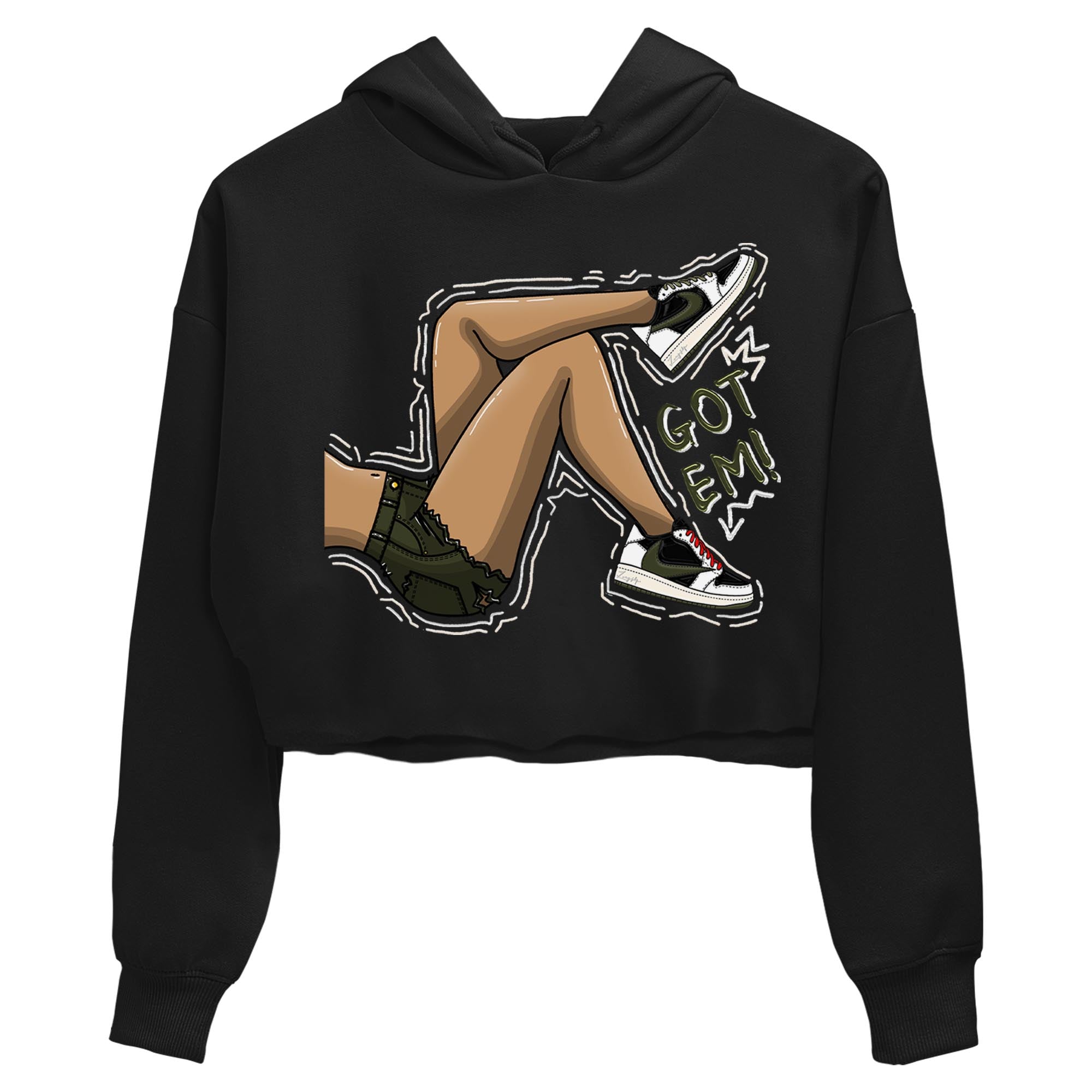 Got Em Legs Women's Tops - Air Jordan 1 Travis Scott Olive