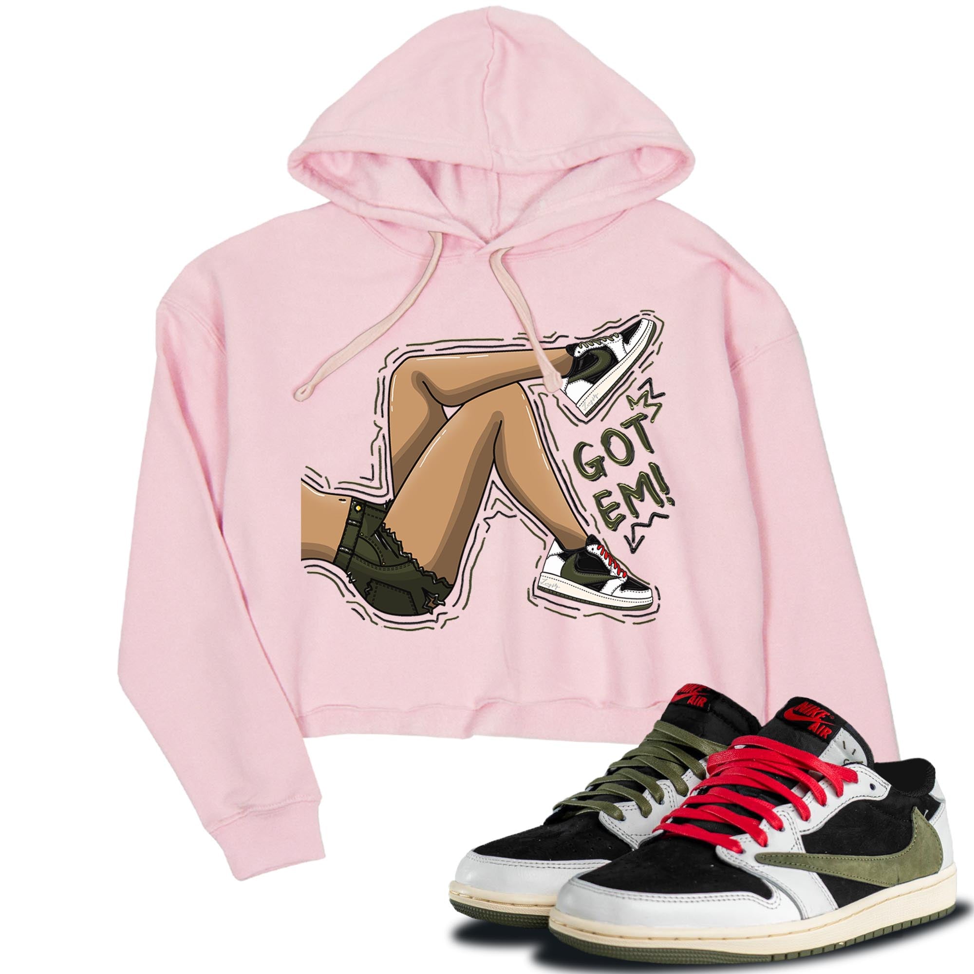 Got Em Legs Women's Tops - Air Jordan 1 Travis Scott Olive