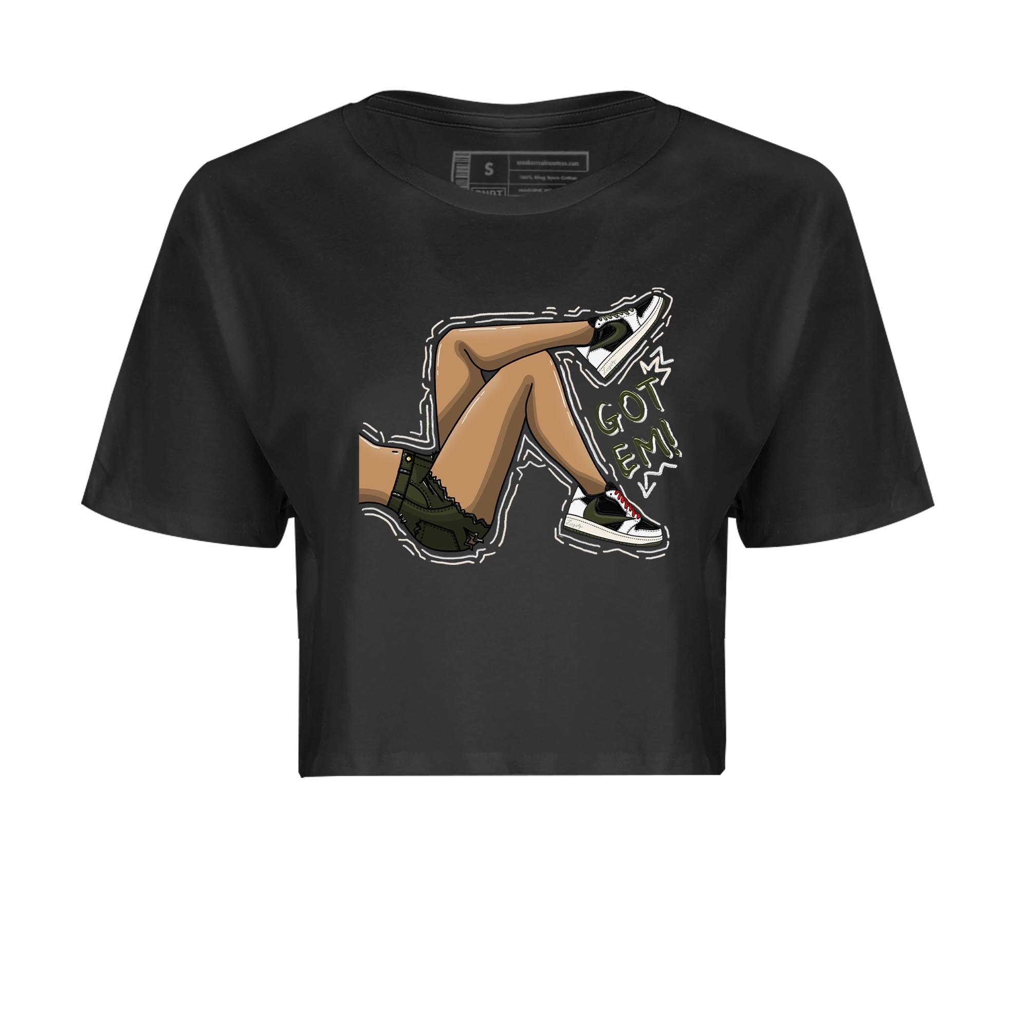 Got Em Legs Women's Tops - Air Jordan 1 Travis Scott Olive