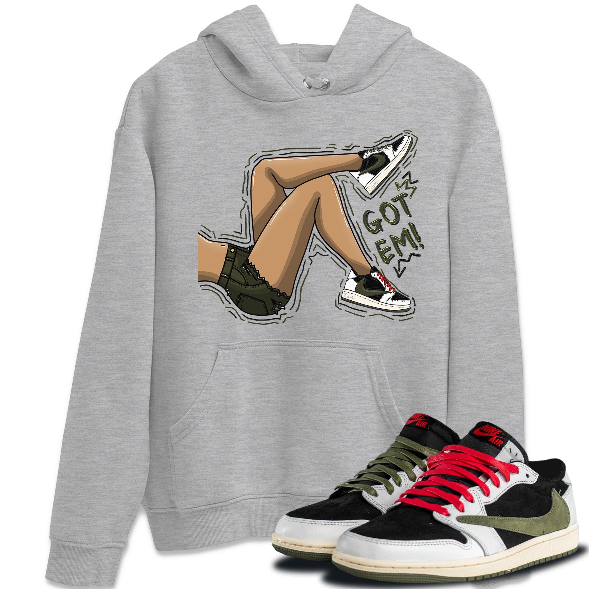 Got Em Legs Unisex Tops - Air Jordan 1 Travis Scott Olive