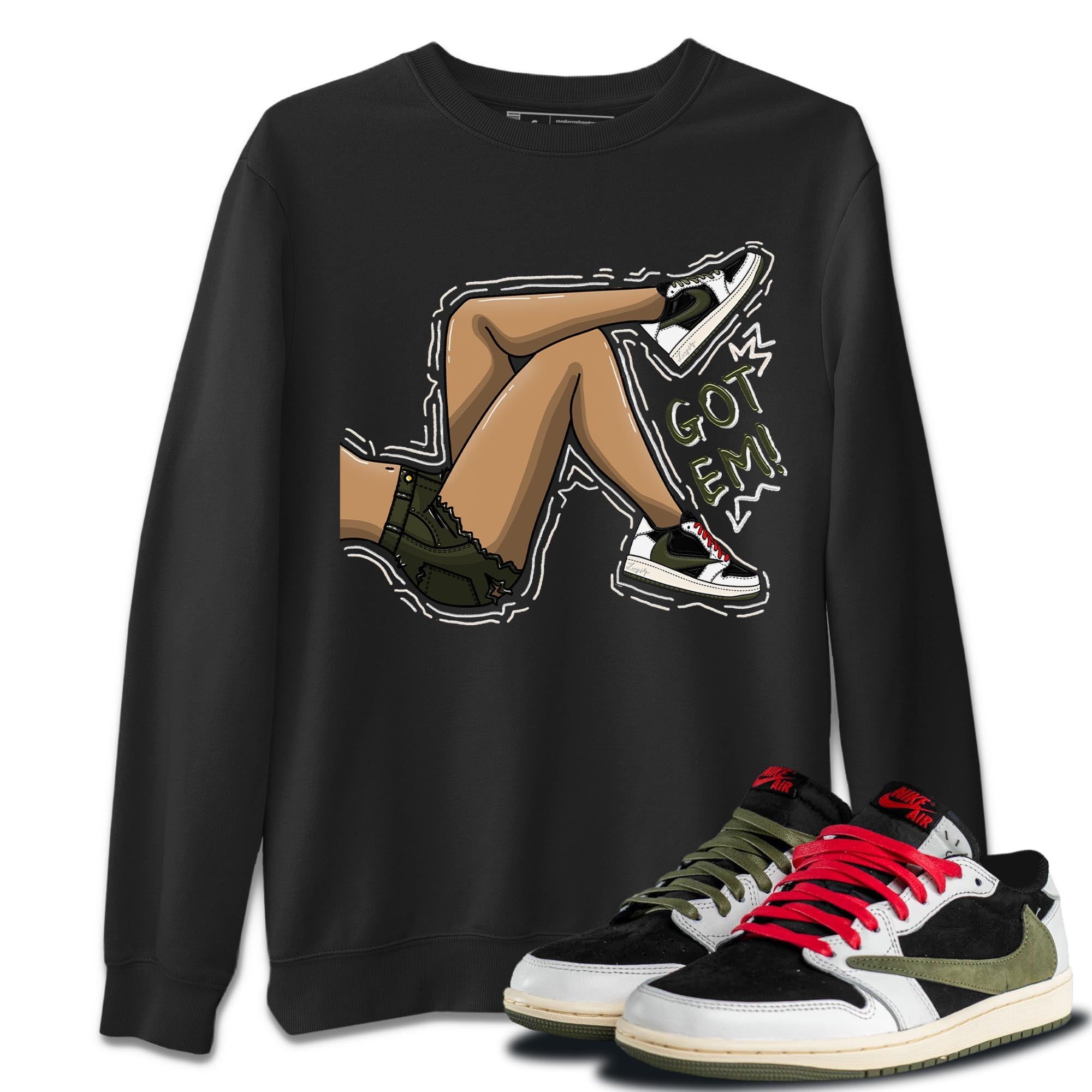 Got Em Legs Unisex Tops - Air Jordan 1 Travis Scott Olive