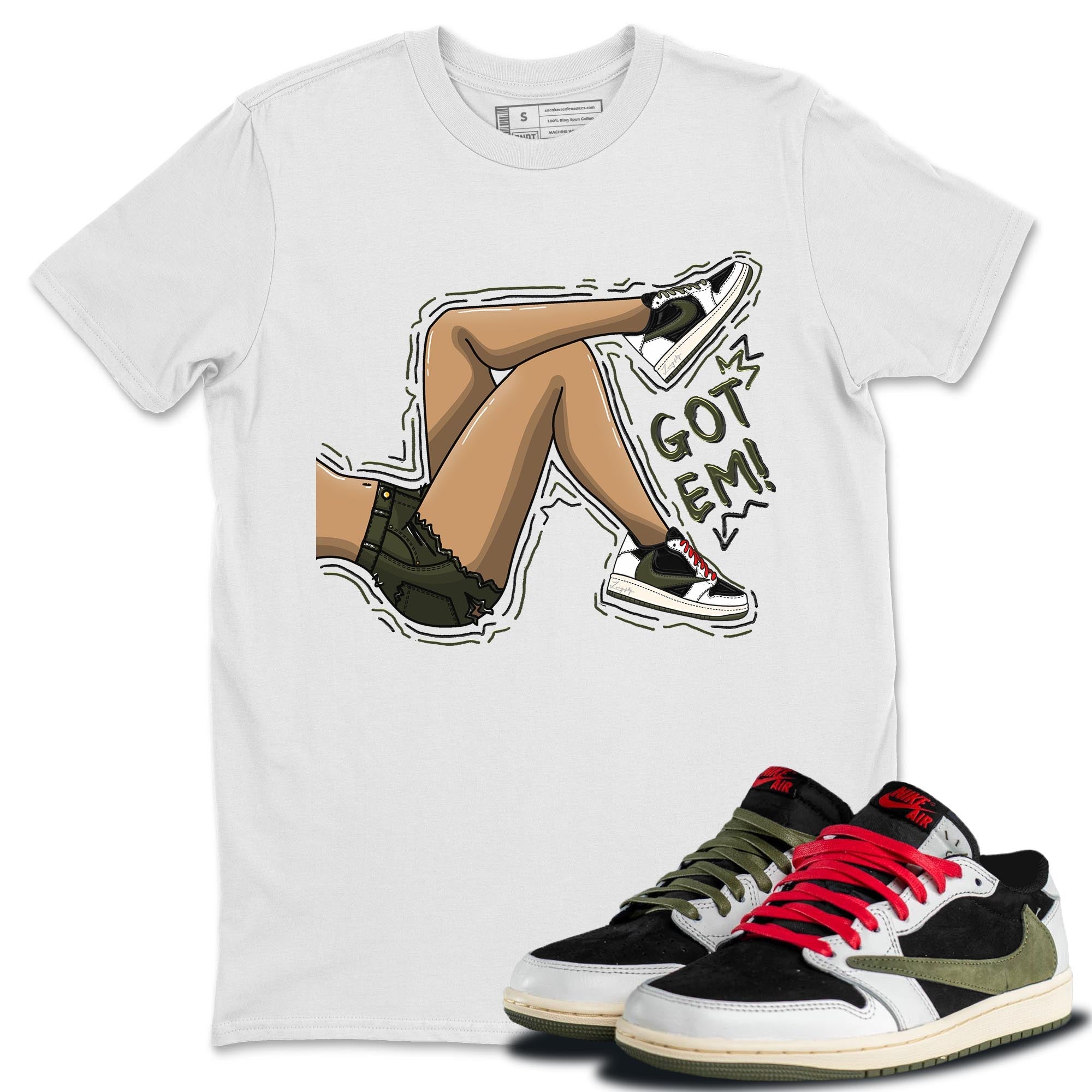 Got Em Legs Unisex Tops - Air Jordan 1 Travis Scott Olive